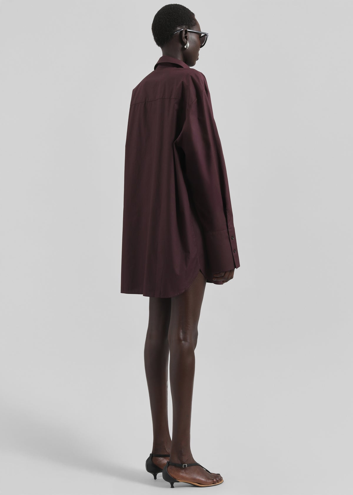 Helen Organic Cotton Long Shirt - Dark Plum - 8