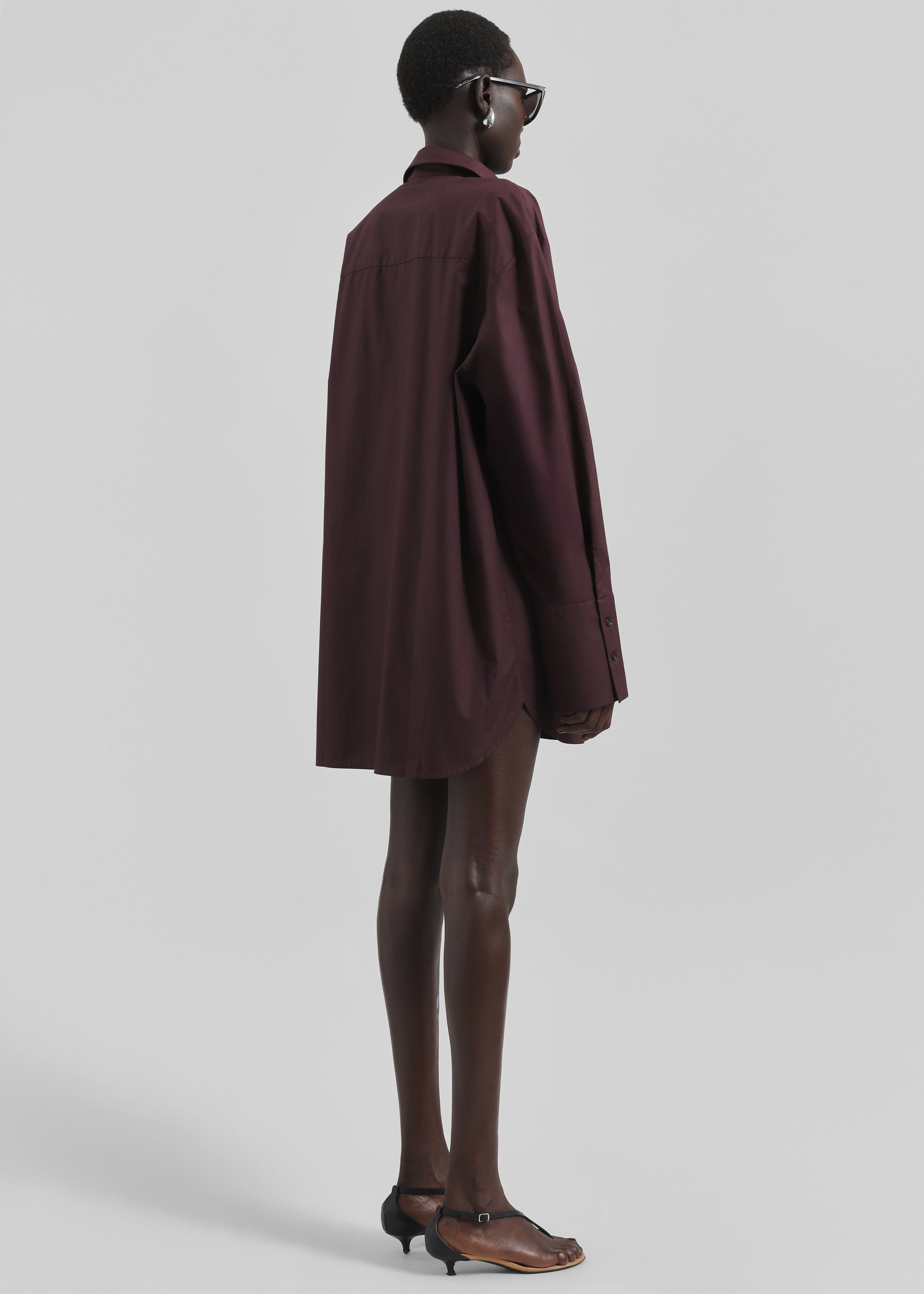 Helen Organic Cotton Long Shirt - Dark Plum - 8