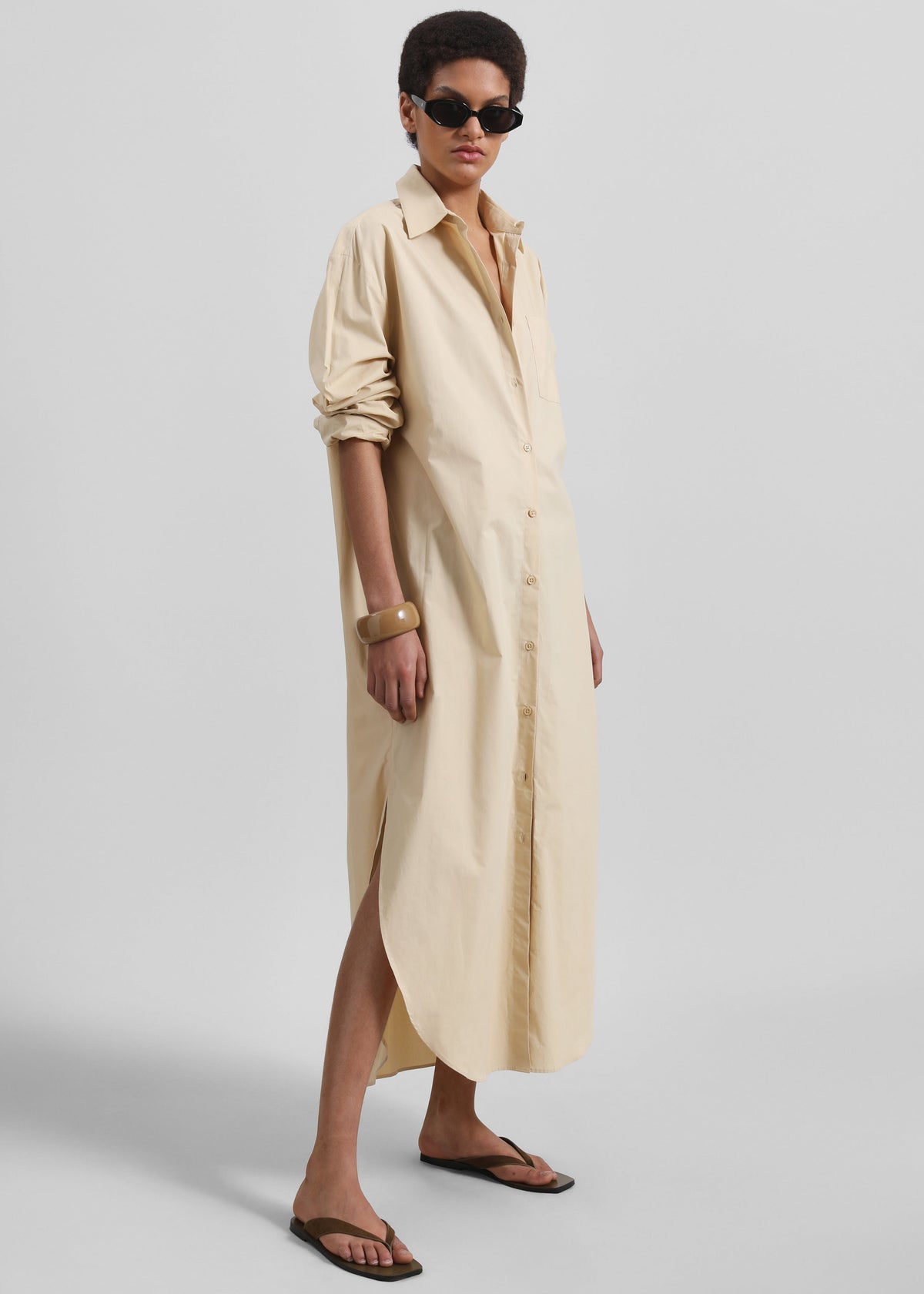 Helena Shirt Dress - Beige - 4