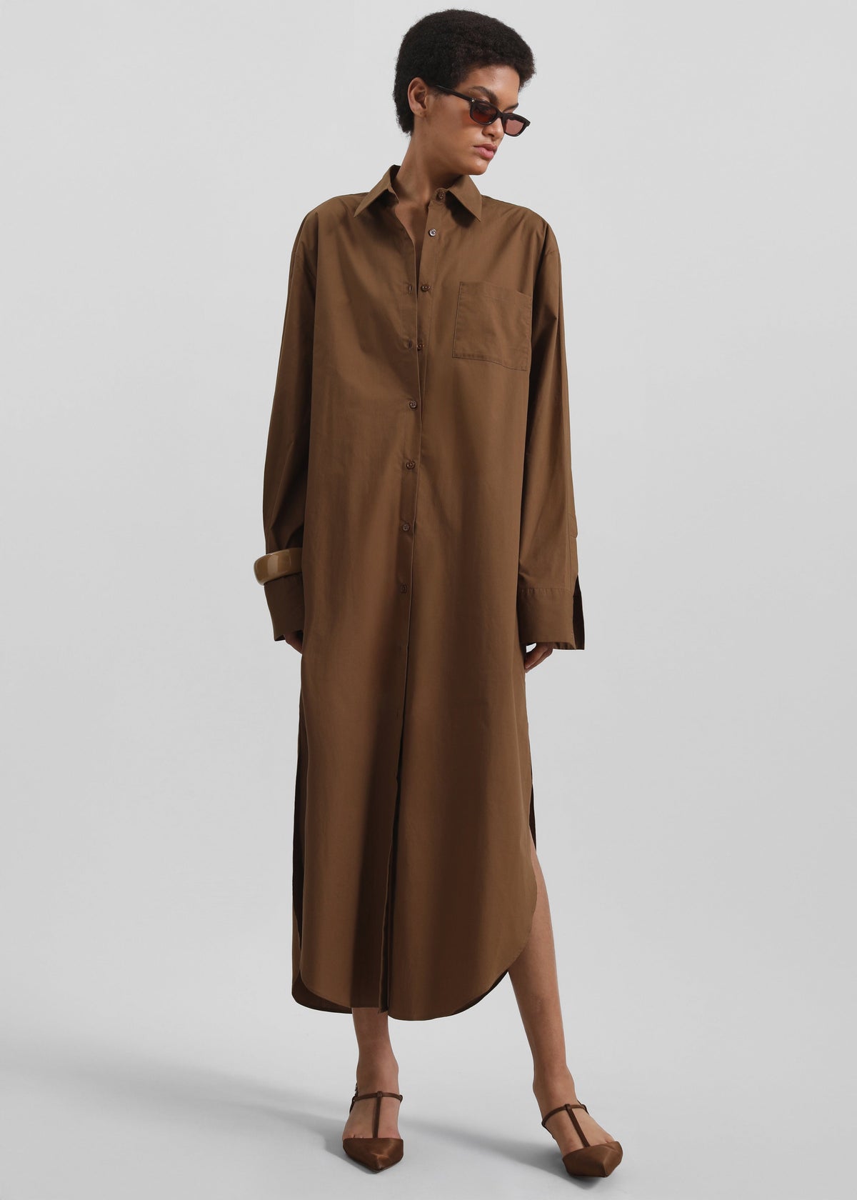 Helena Shirt Dress - Brown - 4