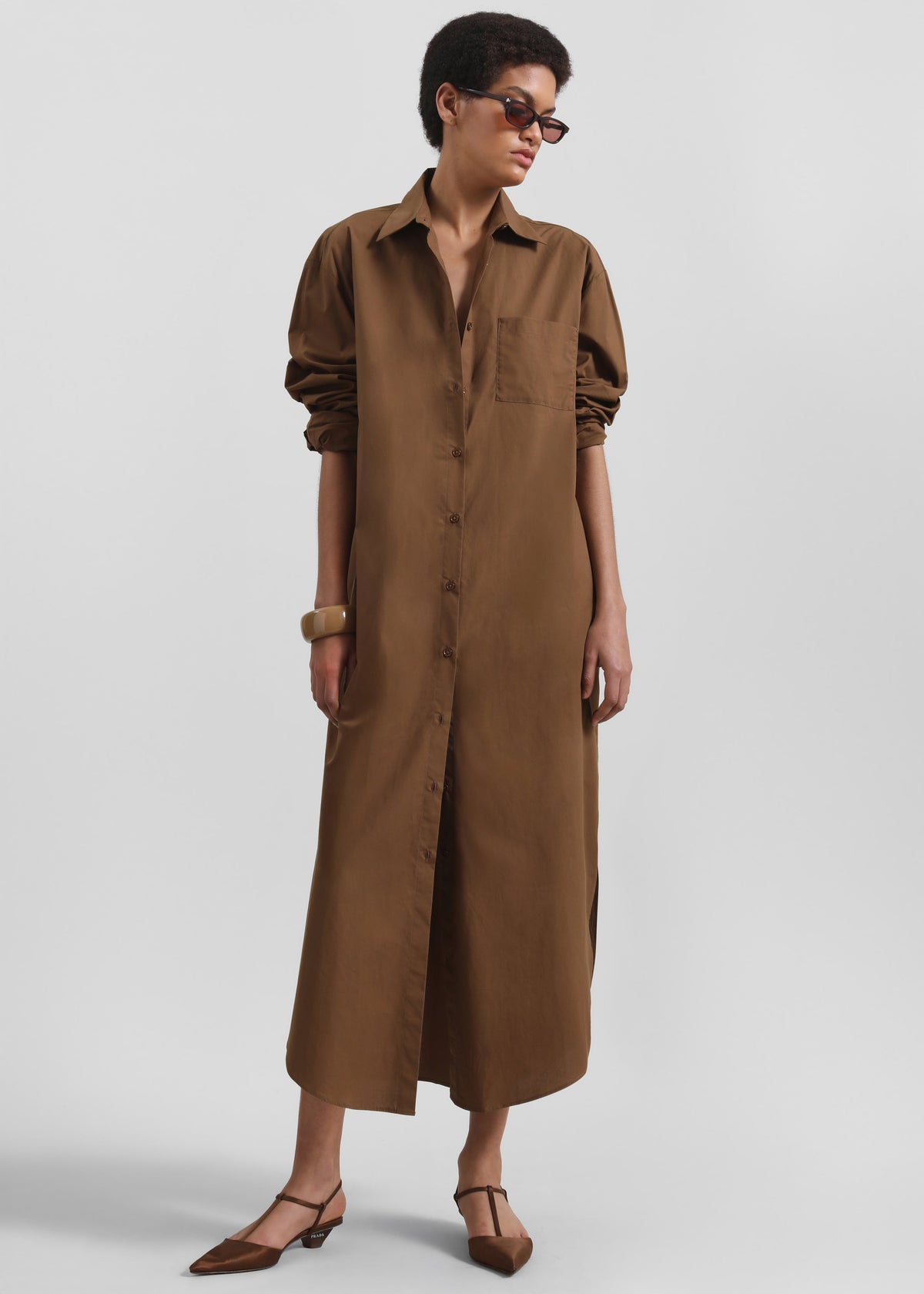Helena Shirt Dress - Brown - 2