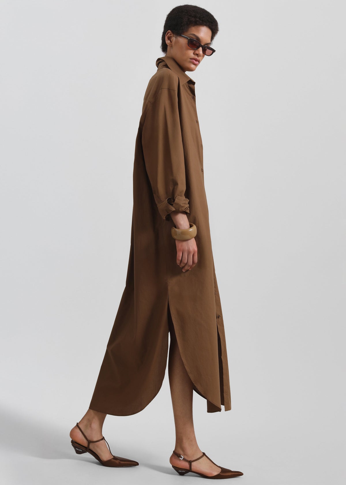 Helena Shirt Dress - Brown - 1