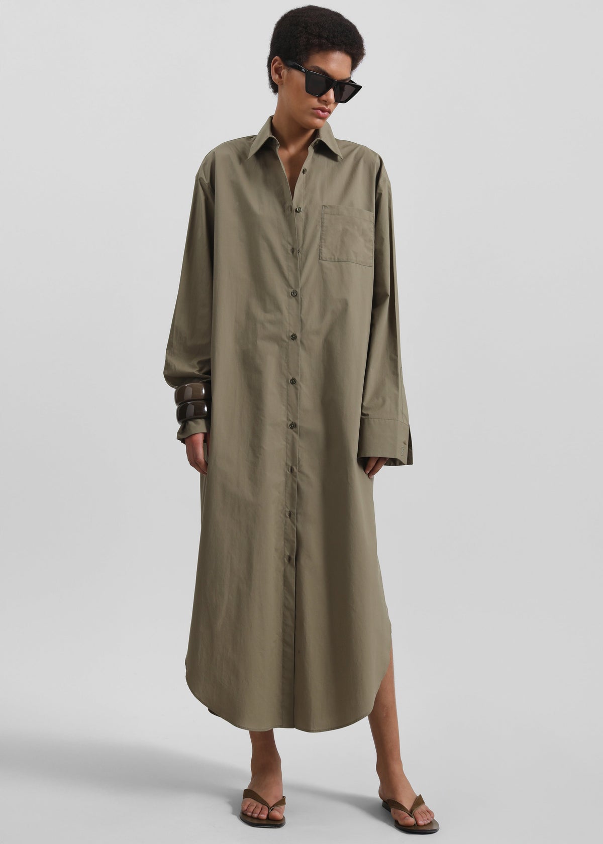 Helena Shirt Dress - Khaki - 3