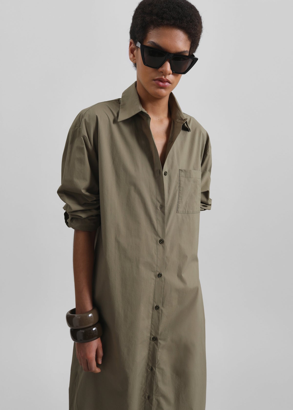 Helena Shirt Dress - Khaki - 2
