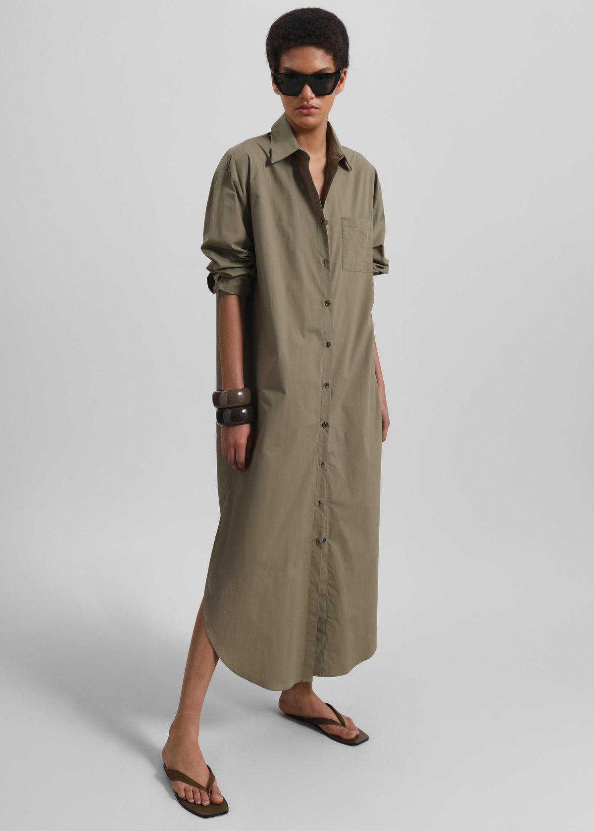 Helena Shirt Dress - Khaki - 1