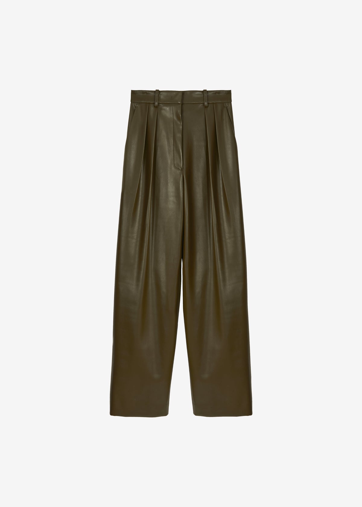 Helsinki Faux Leather Pants - Olive - 9