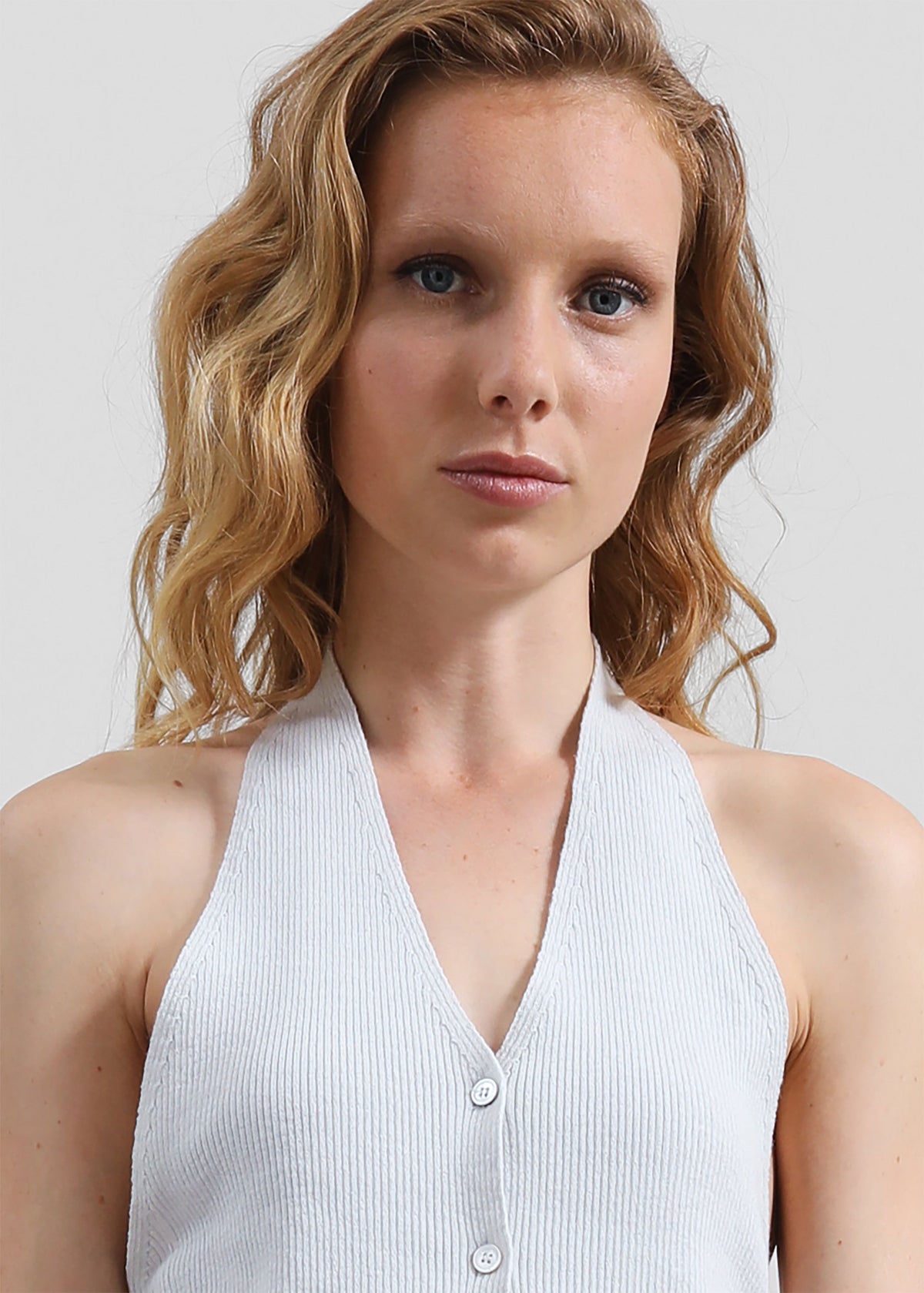 Himi Knit Halter Top - Stone - 5