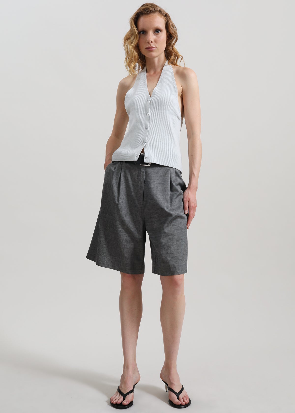 Himi Knit Halter Top - Stone - 7