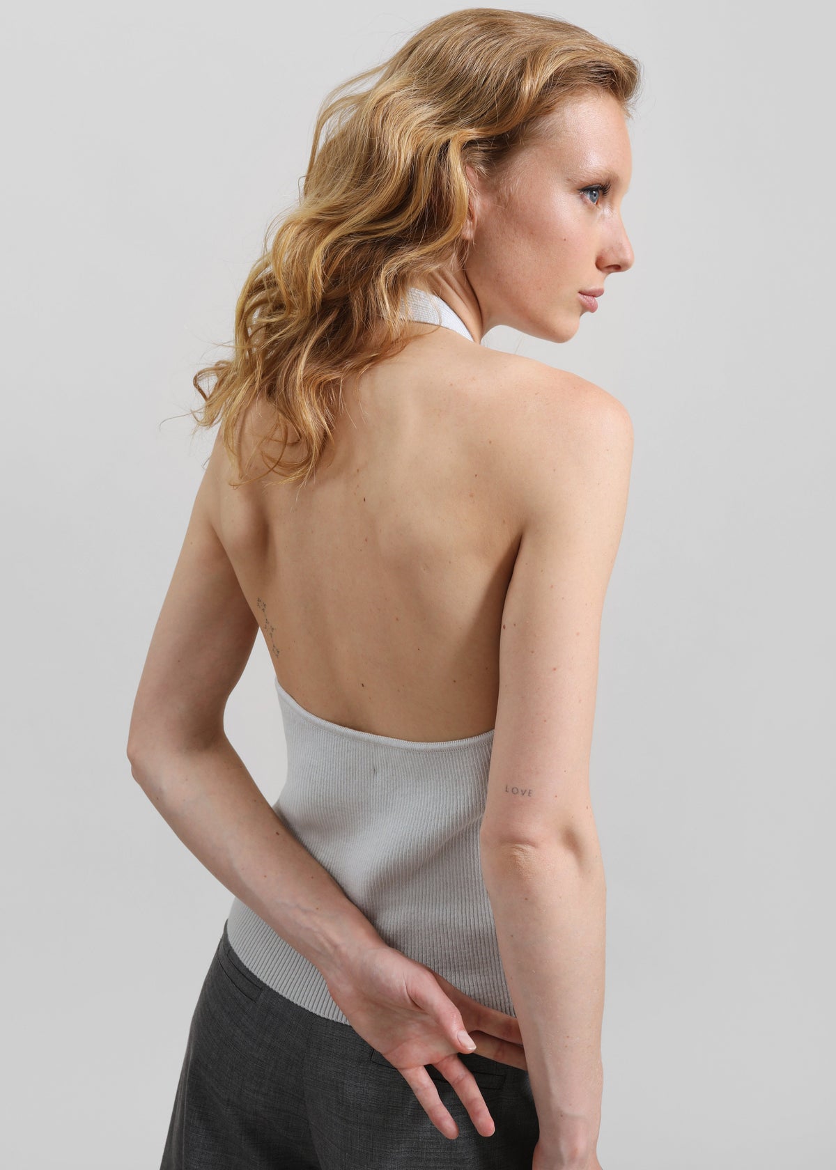Himi Knit Halter Top - Stone - 3