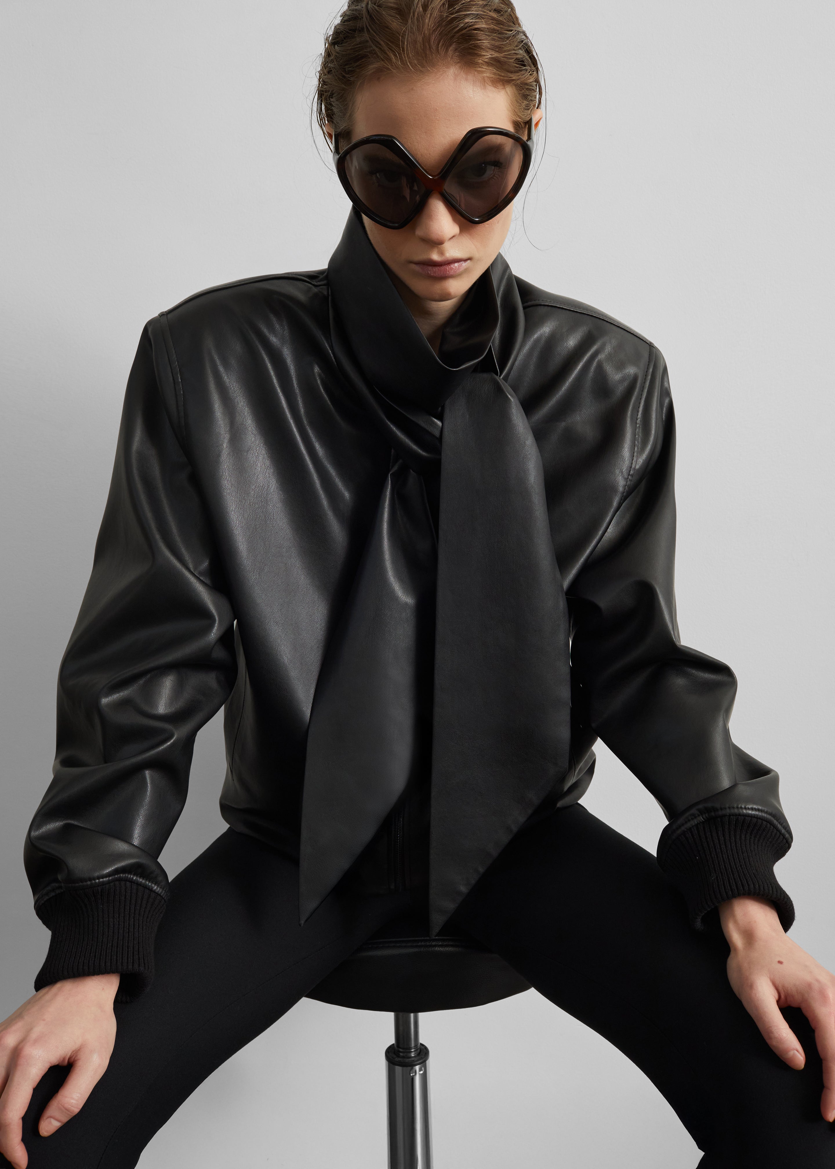 Hirson Faux Leather Scarf Jacket - Black – The Frankie Shop Europe