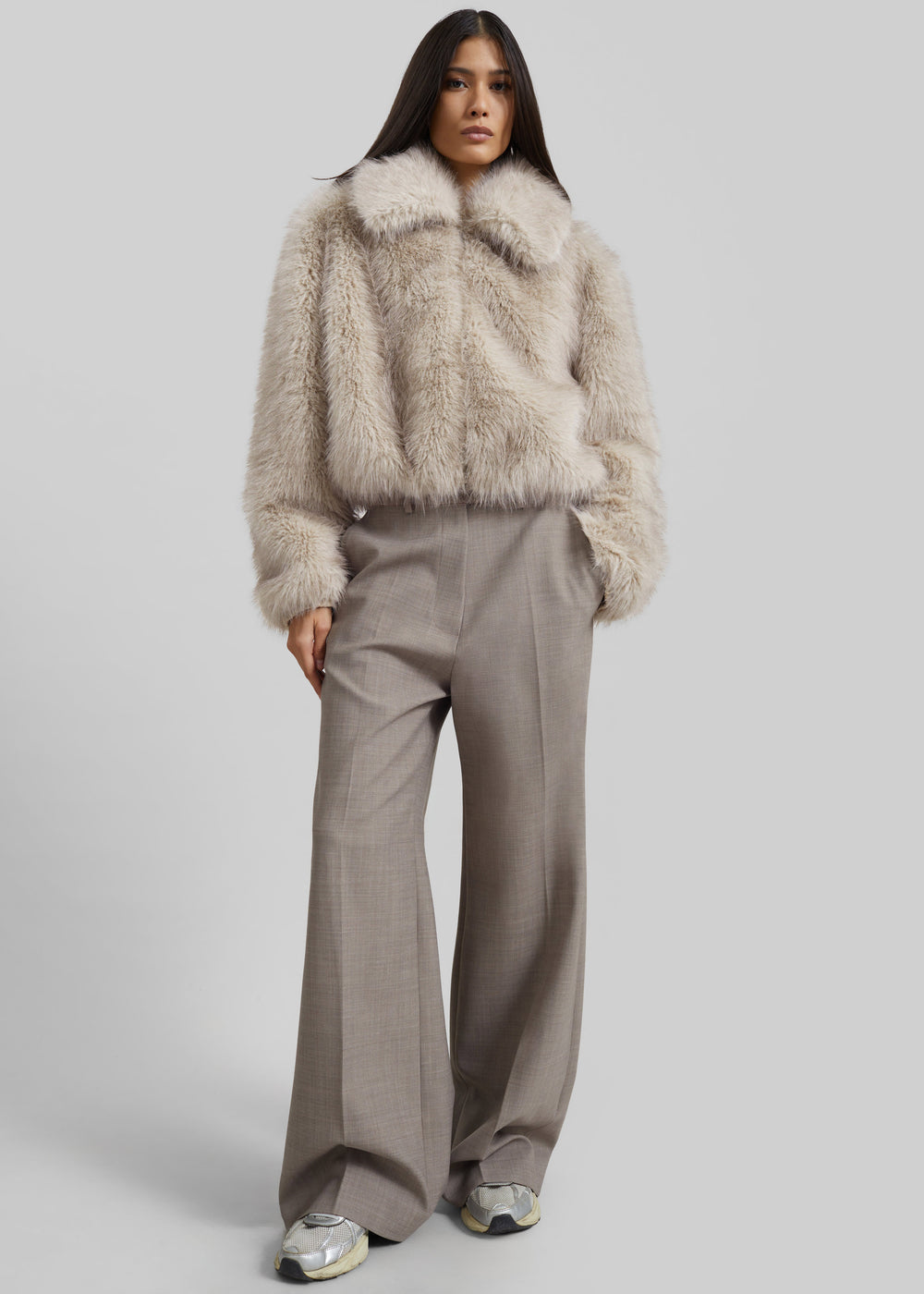 Hope Faux Fur Jacket - Beige - 1