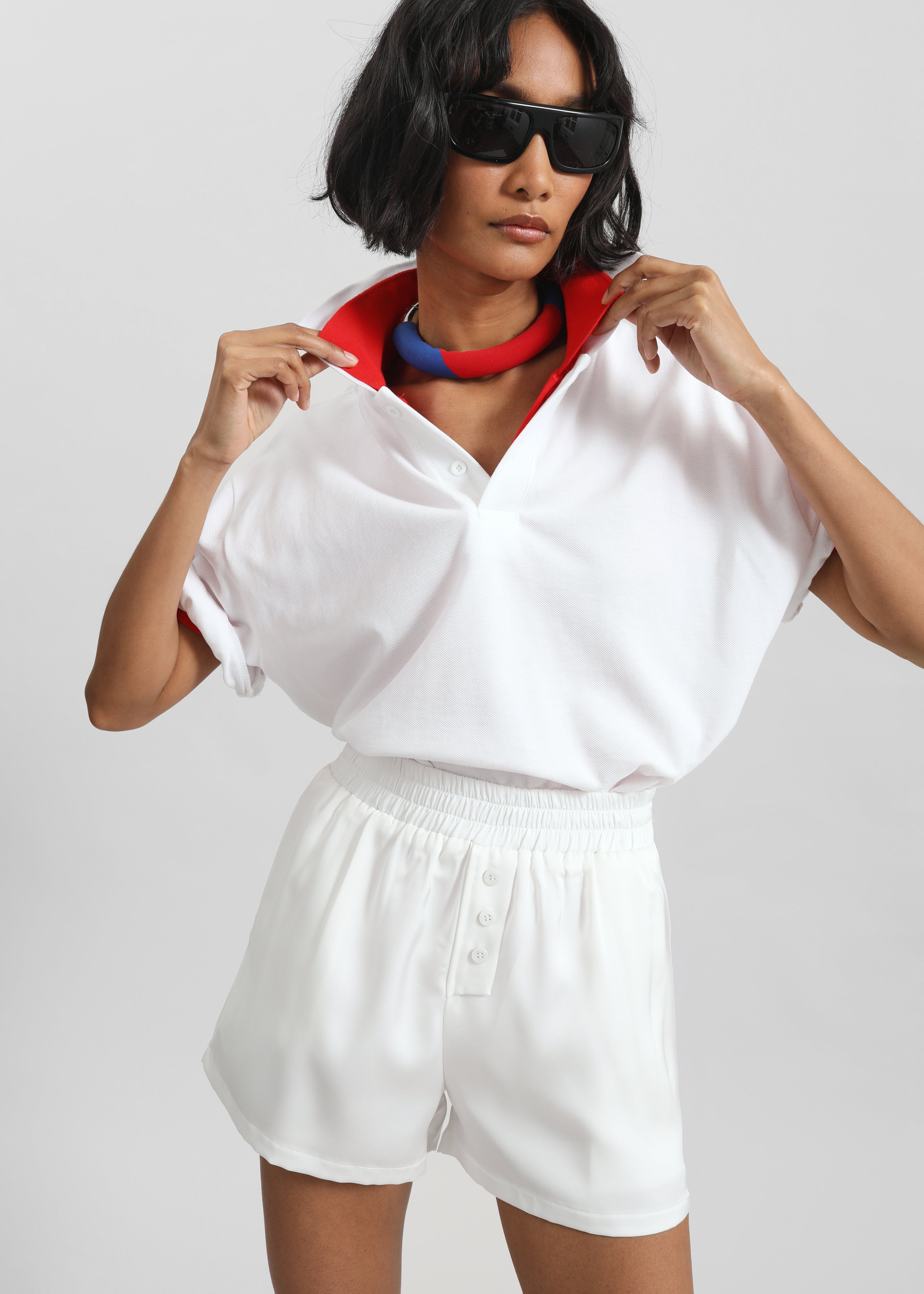 Ilsen Satin Boxer Shorts - White - 1