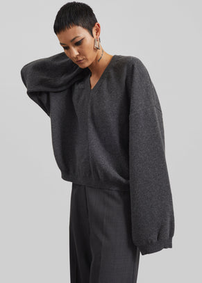 Ilston V-Neck Sweater - Grey