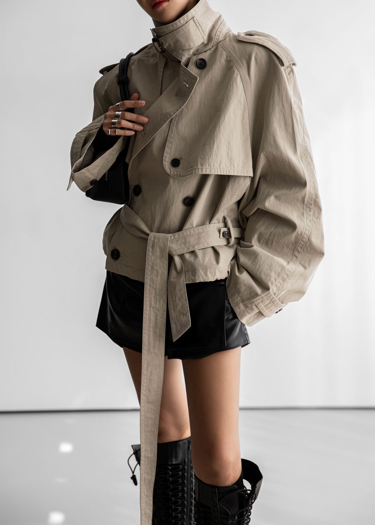 Mads Cropped Trench - Beige - 3