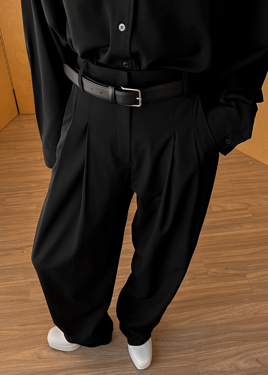 Gelso Pleated Trousers - Black - 11
