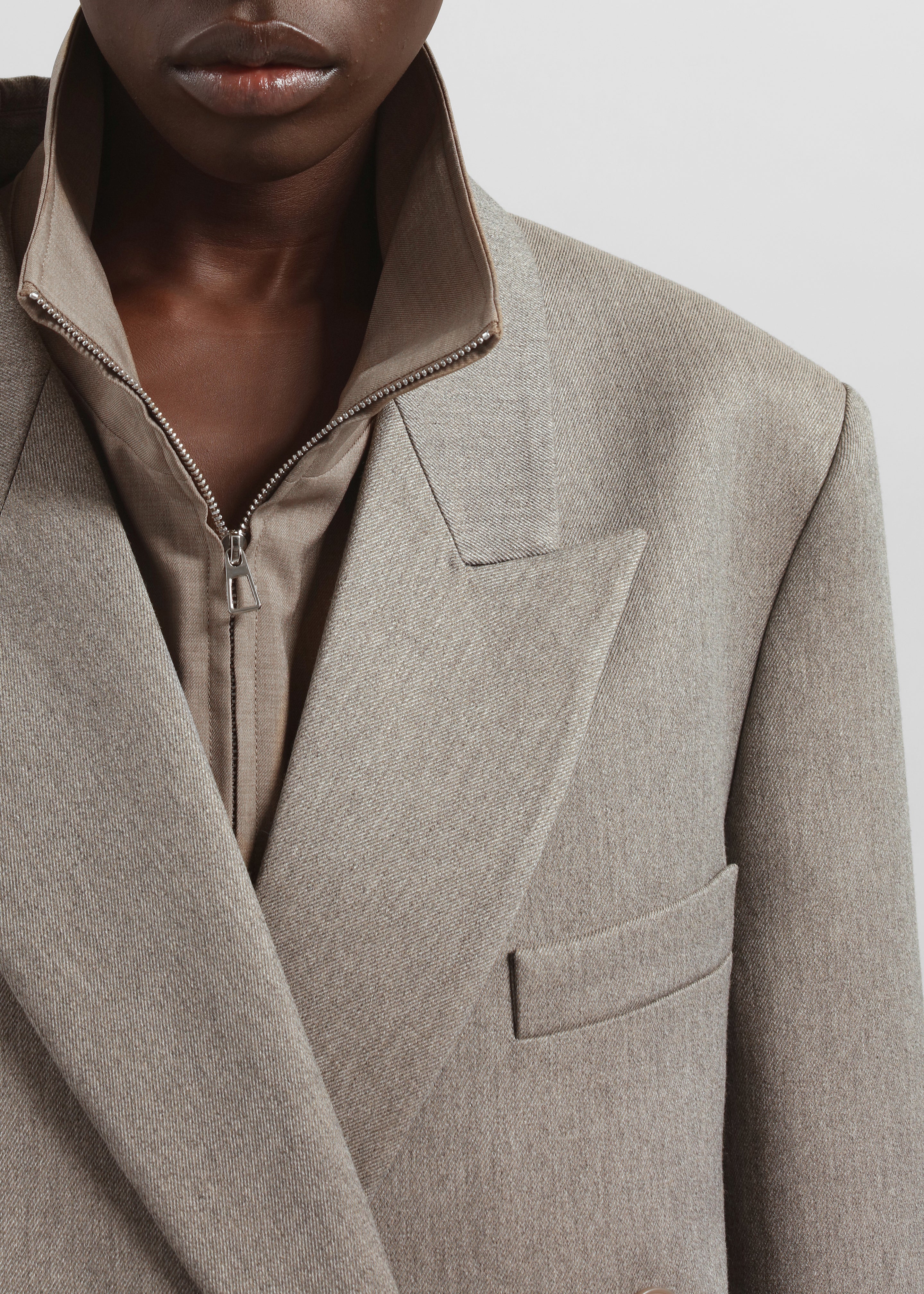 Jane Long Coat - Taupe Melange - 4