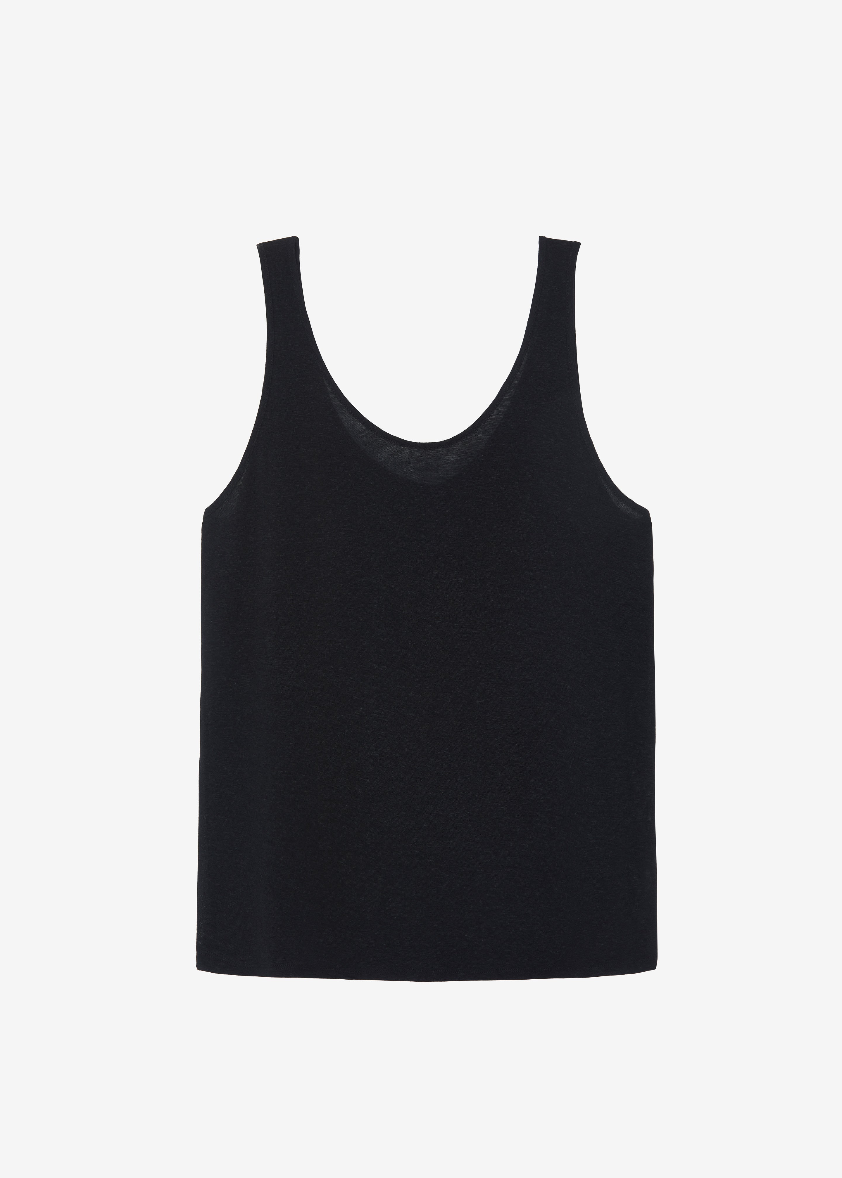 Josie Scoop Neck Tank Top - Black - 11