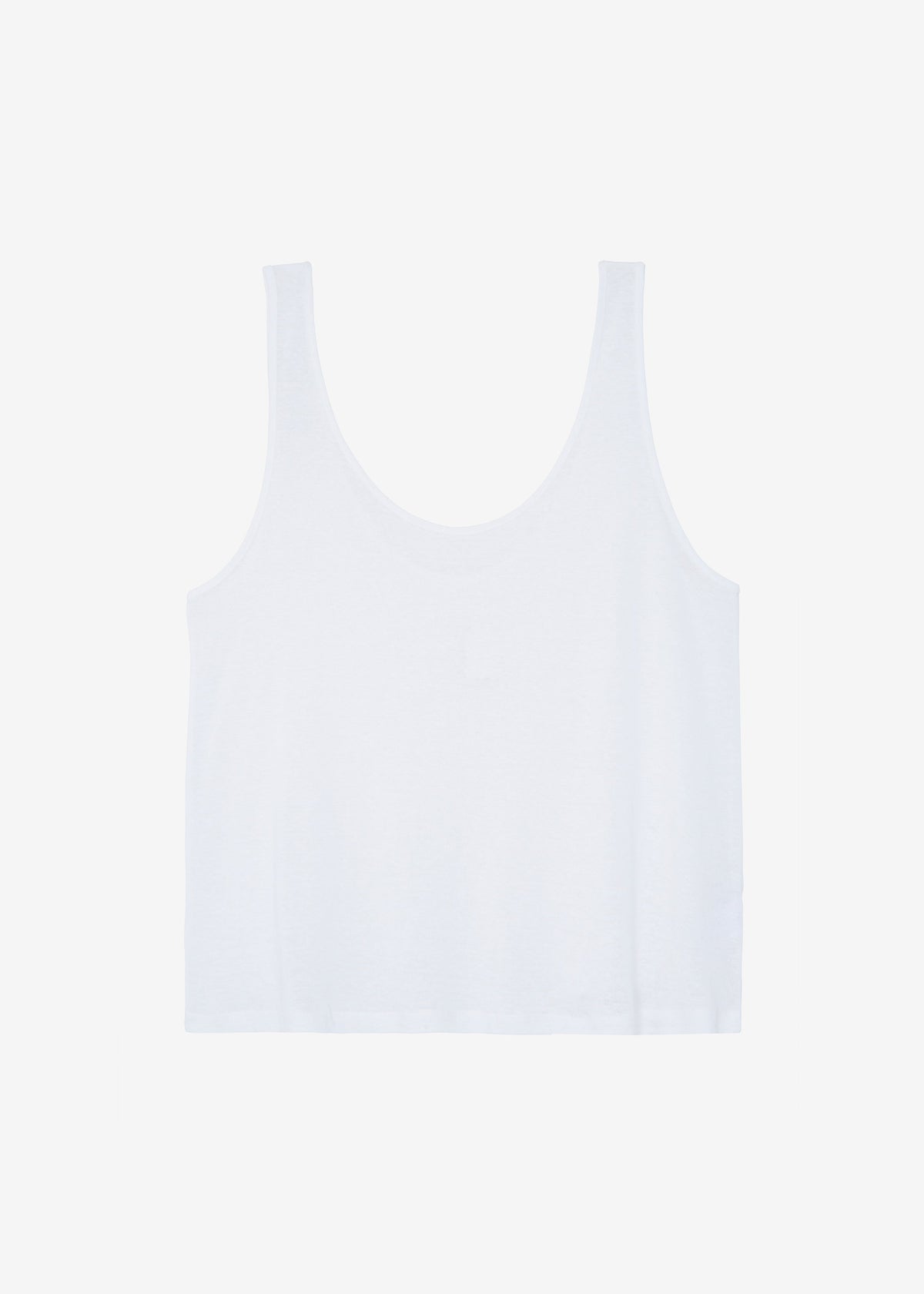 Josie Scoop Neck Tank Top - White - 11