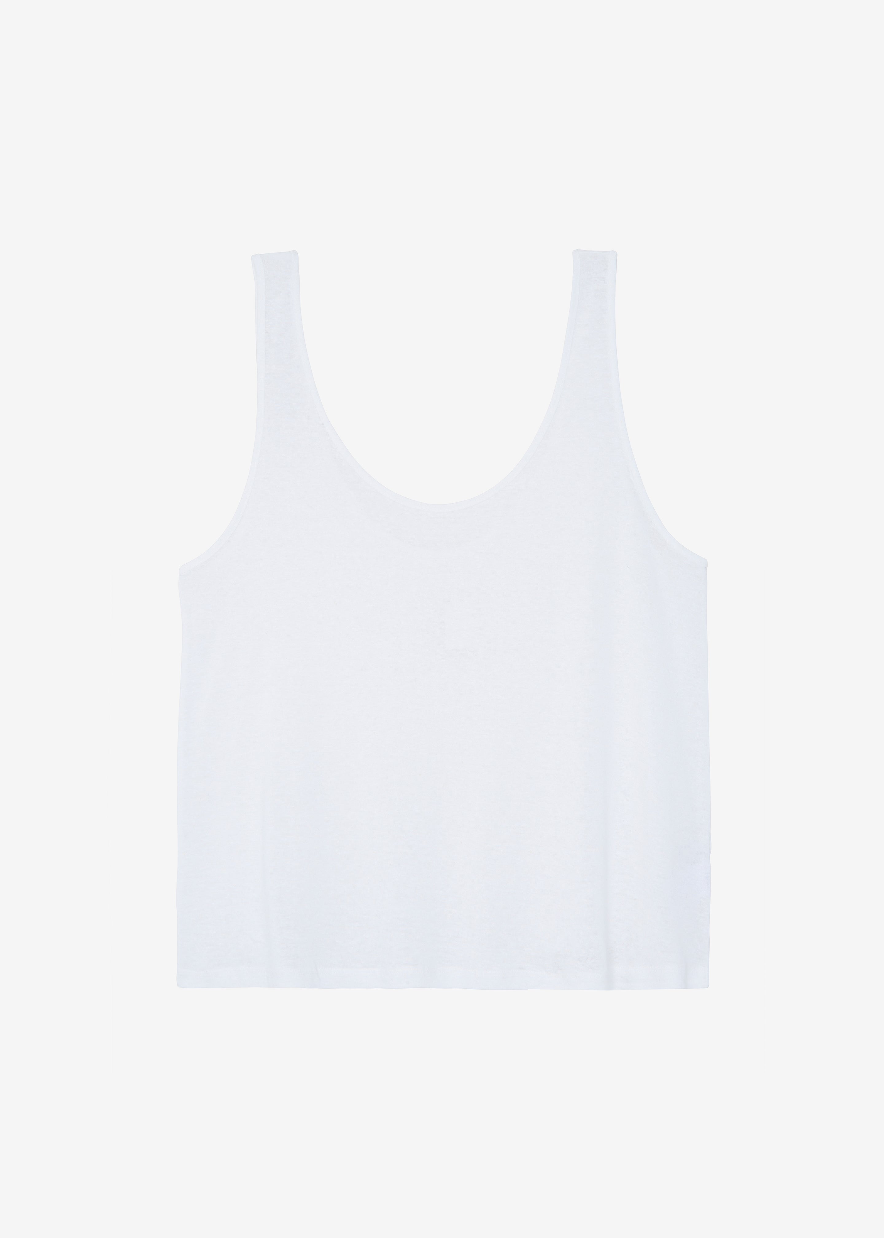 Josie Scoop Neck Tank Top - White - 11