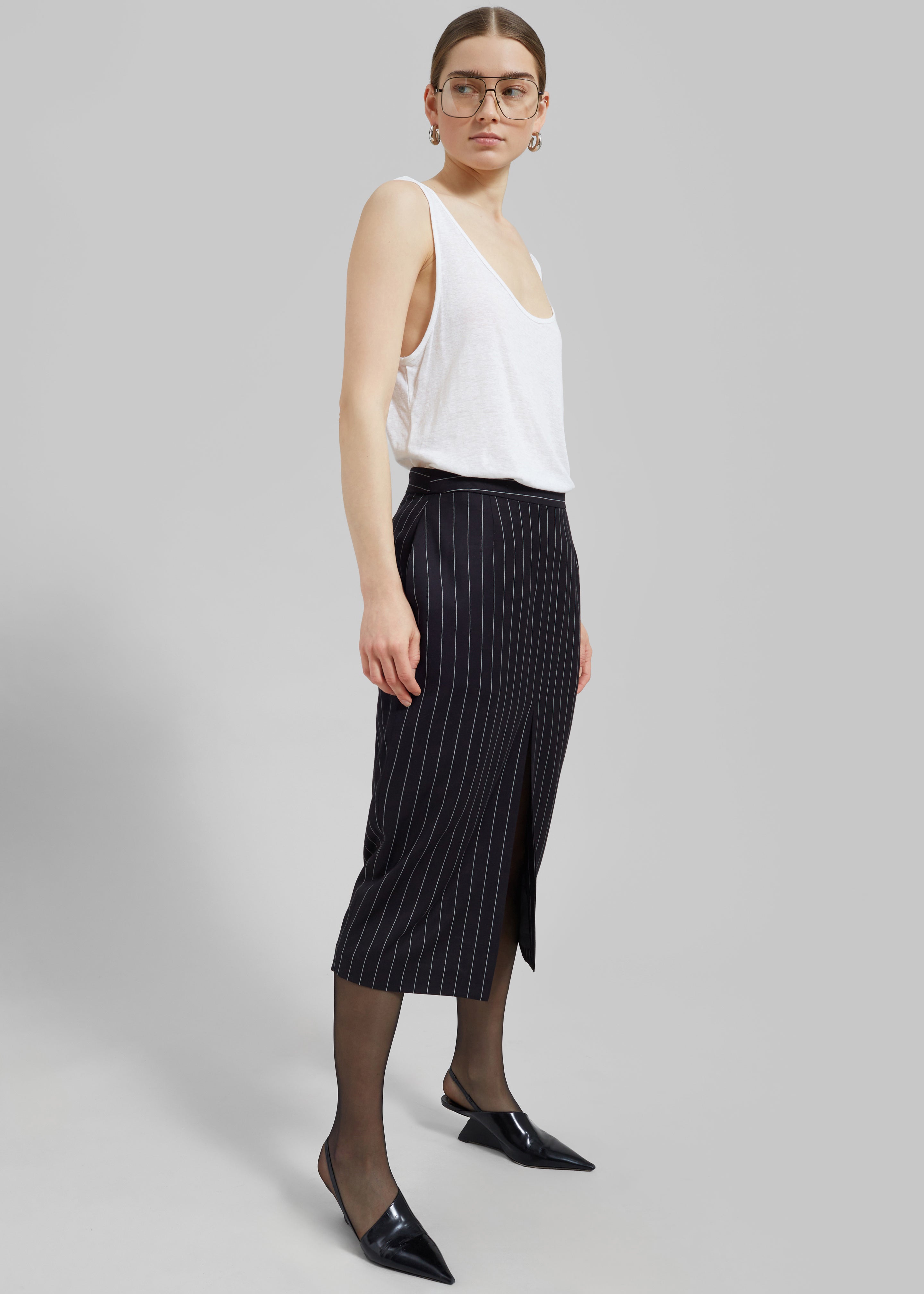 Josie Scoop Neck Tank Top - White - 7