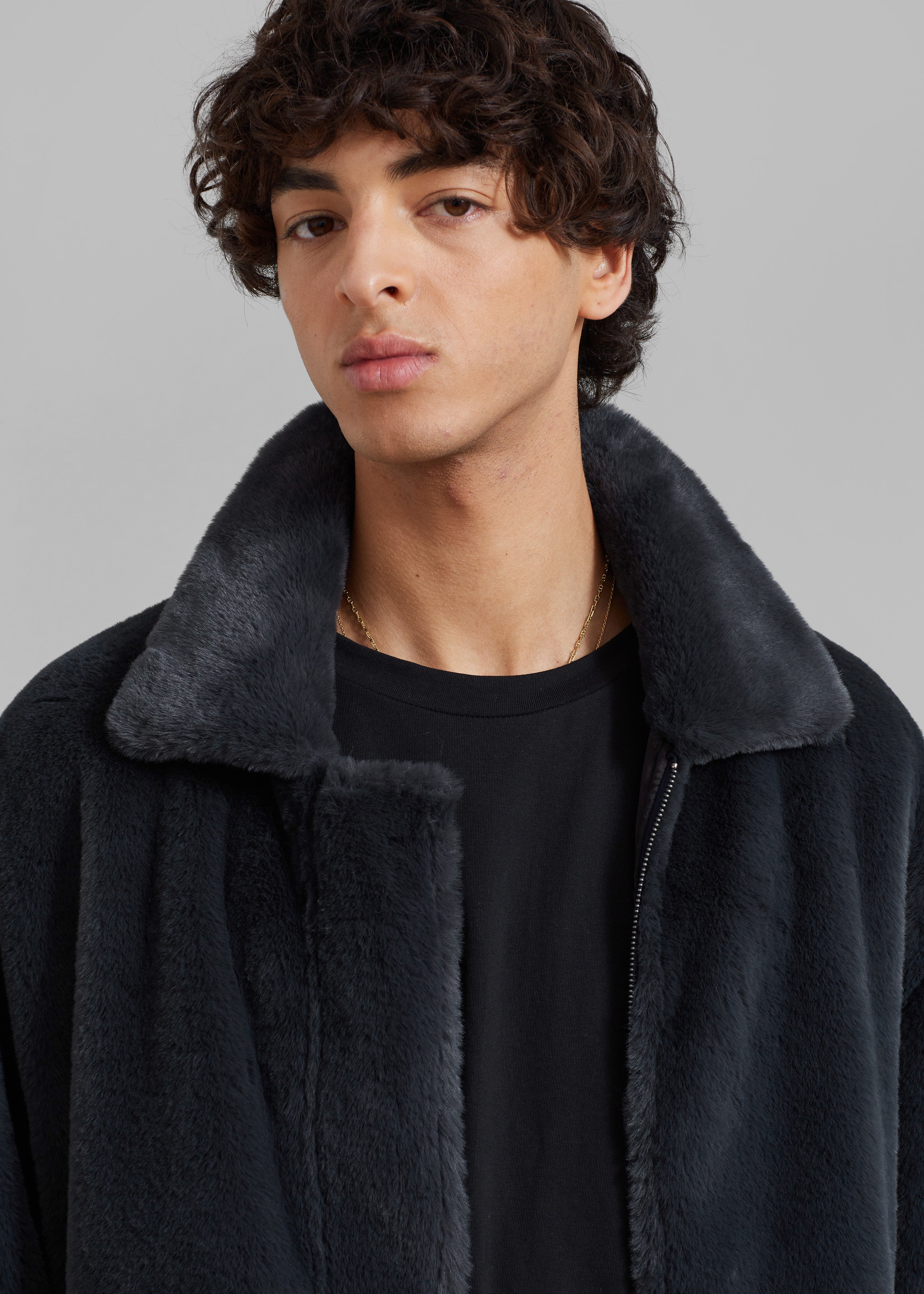 Justin Faux Fur Bomber - Storm - 4