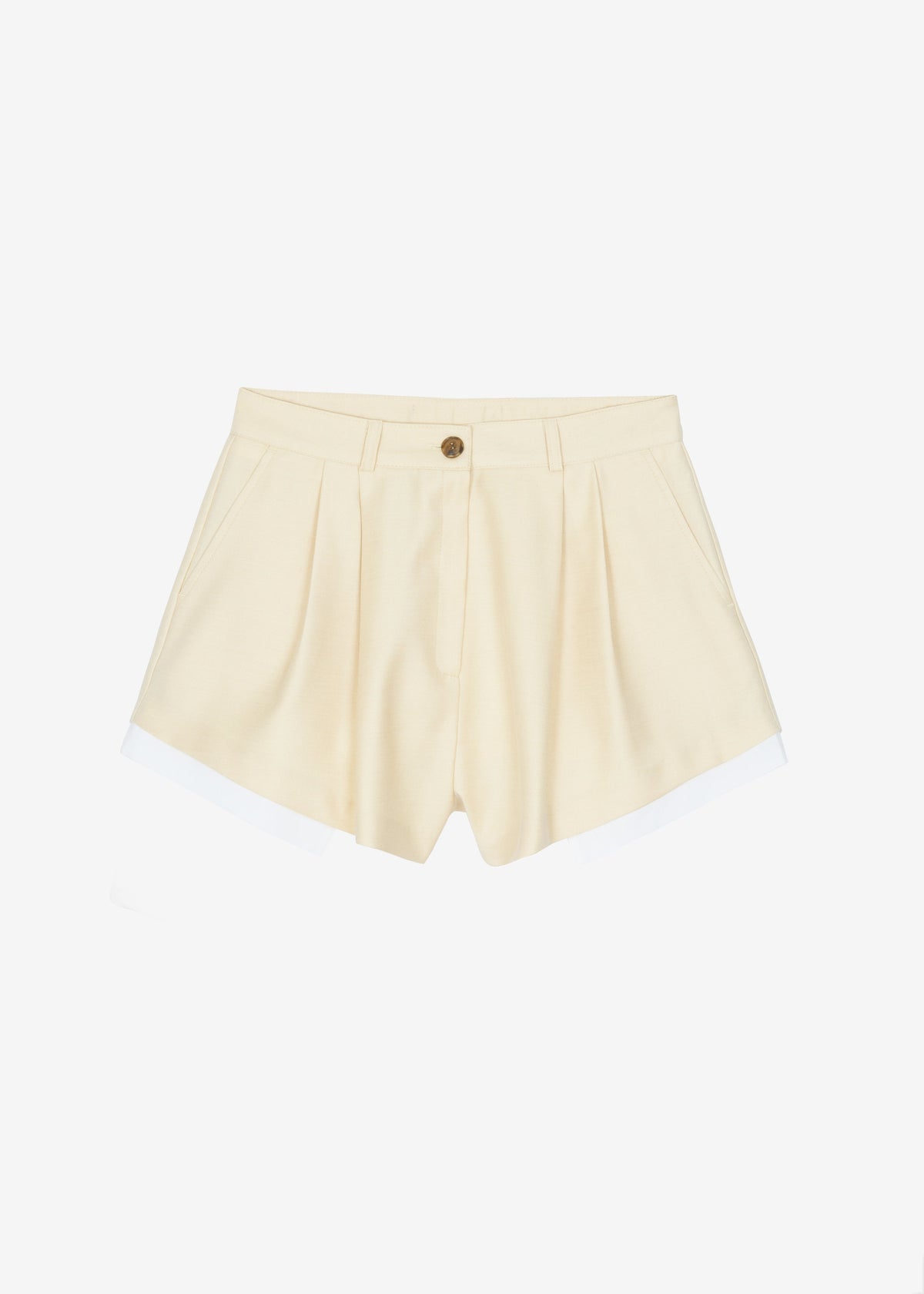 Juvay Pleated Shorts - Pale Yellow - 12