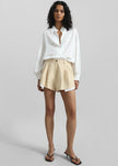 Juvay Pleated Shorts - Pale Yellow