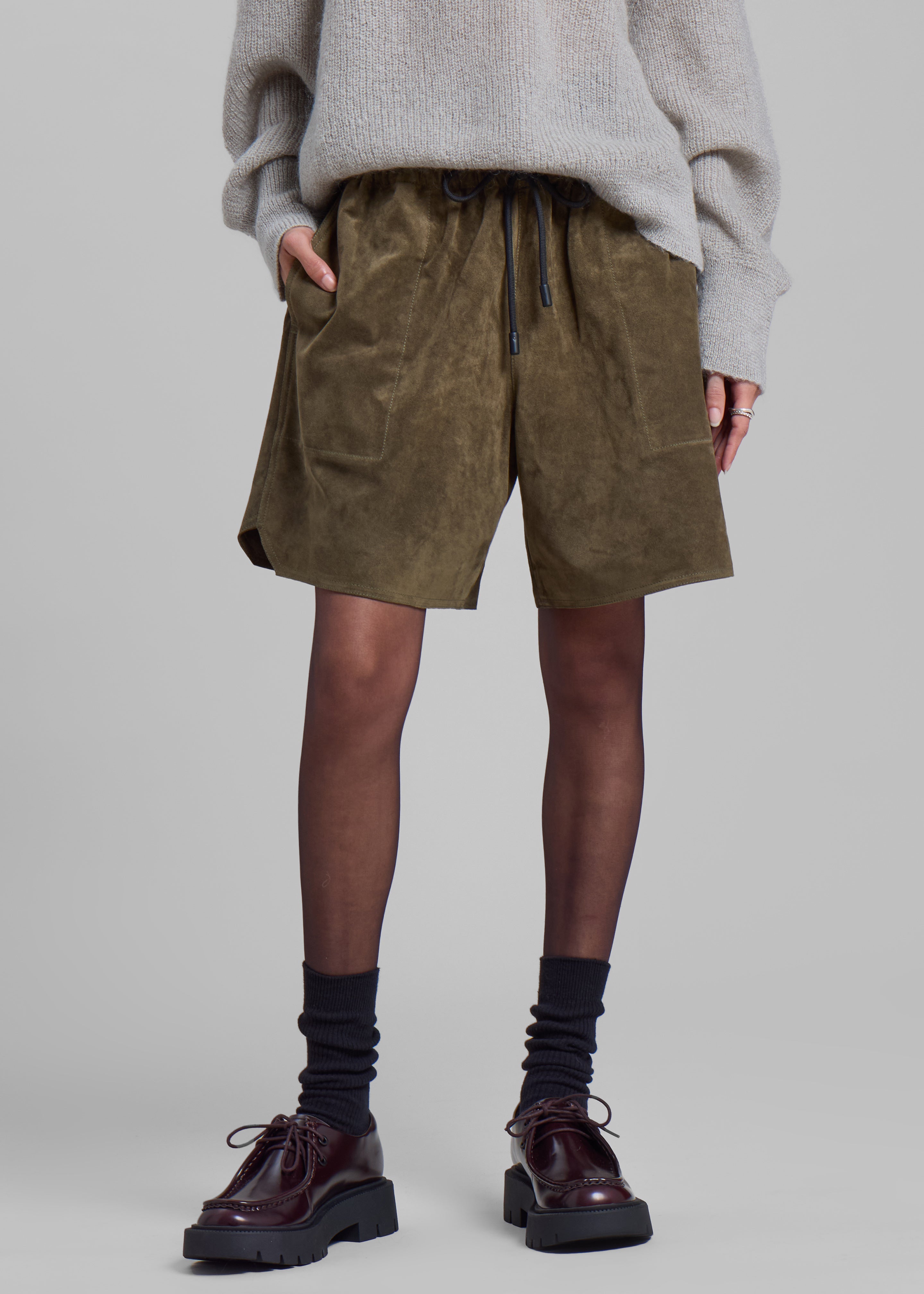 JW Anderson Drawstring Shorts - Khaki - 5