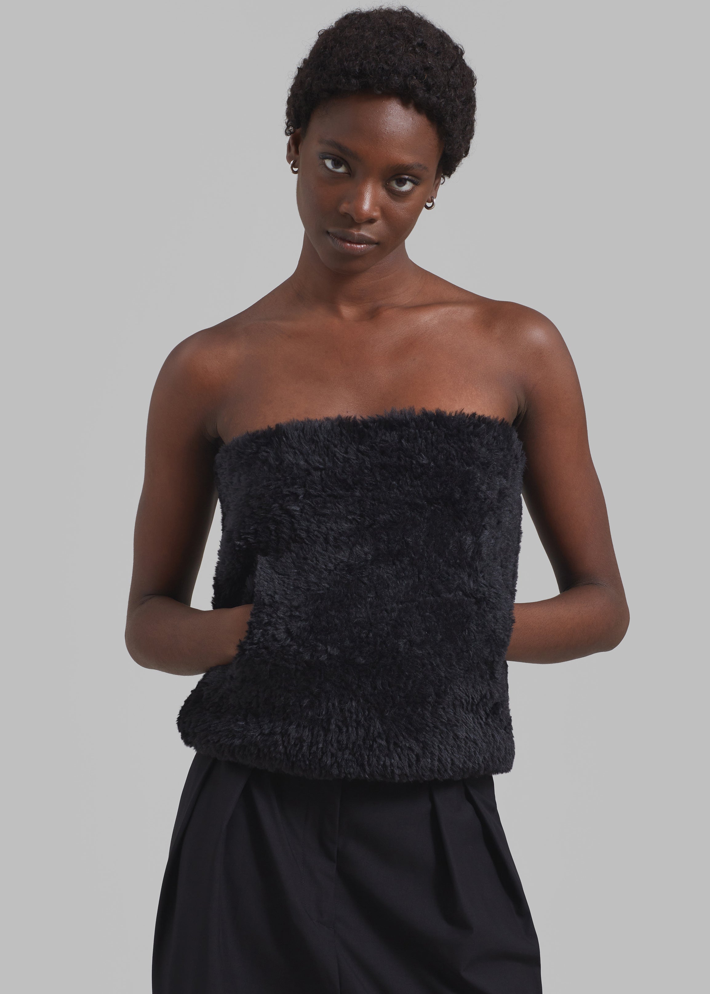 JW Anderson Front Pocket Bandeau Top - Black - 1