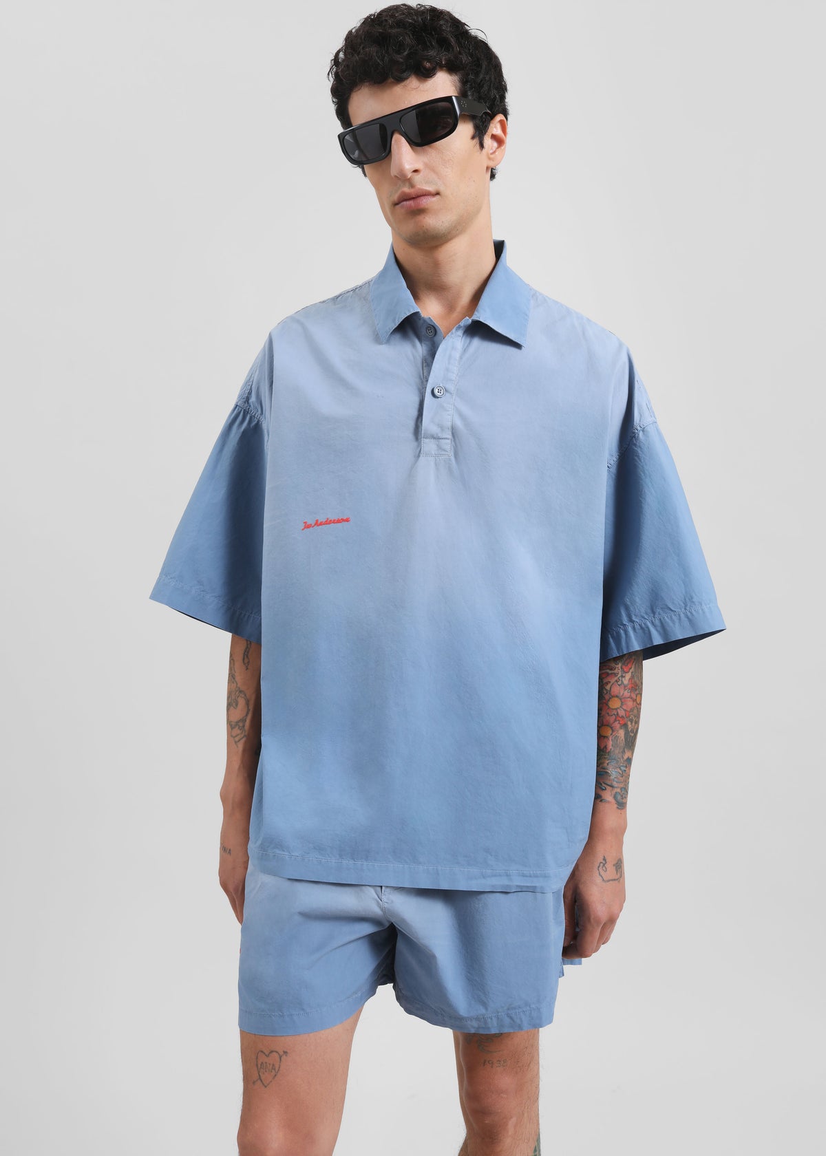 JW Anderson Logo Print Shorts - Light Blue - 6
