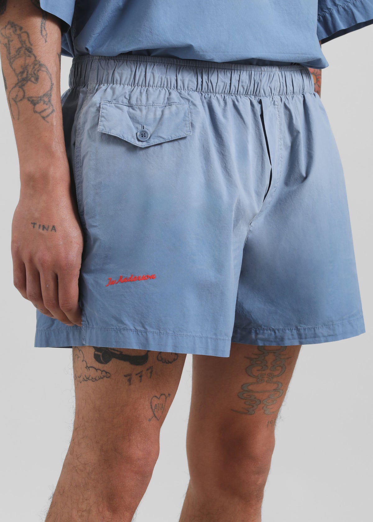 JW Anderson Logo Print Shorts - Light Blue - 2