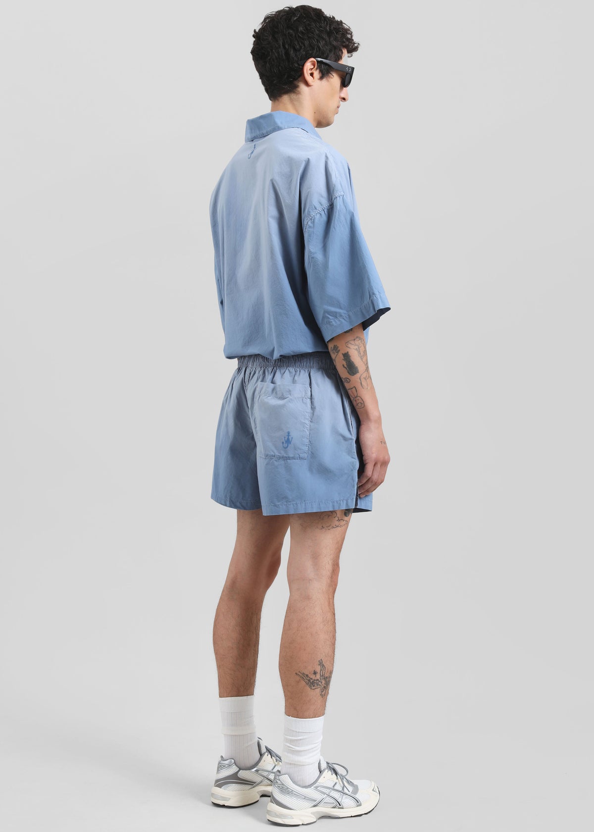 JW Anderson Logo Print Shorts - Light Blue - 7