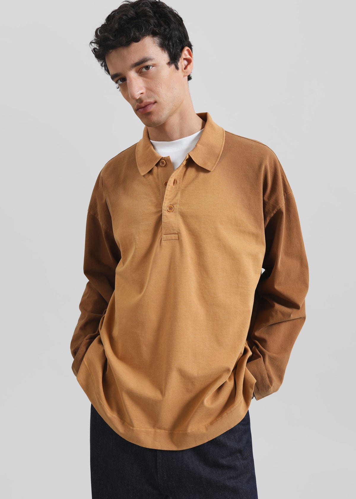 JW Anderson Long Sleeve Rugby Polo - Tobacco - 4