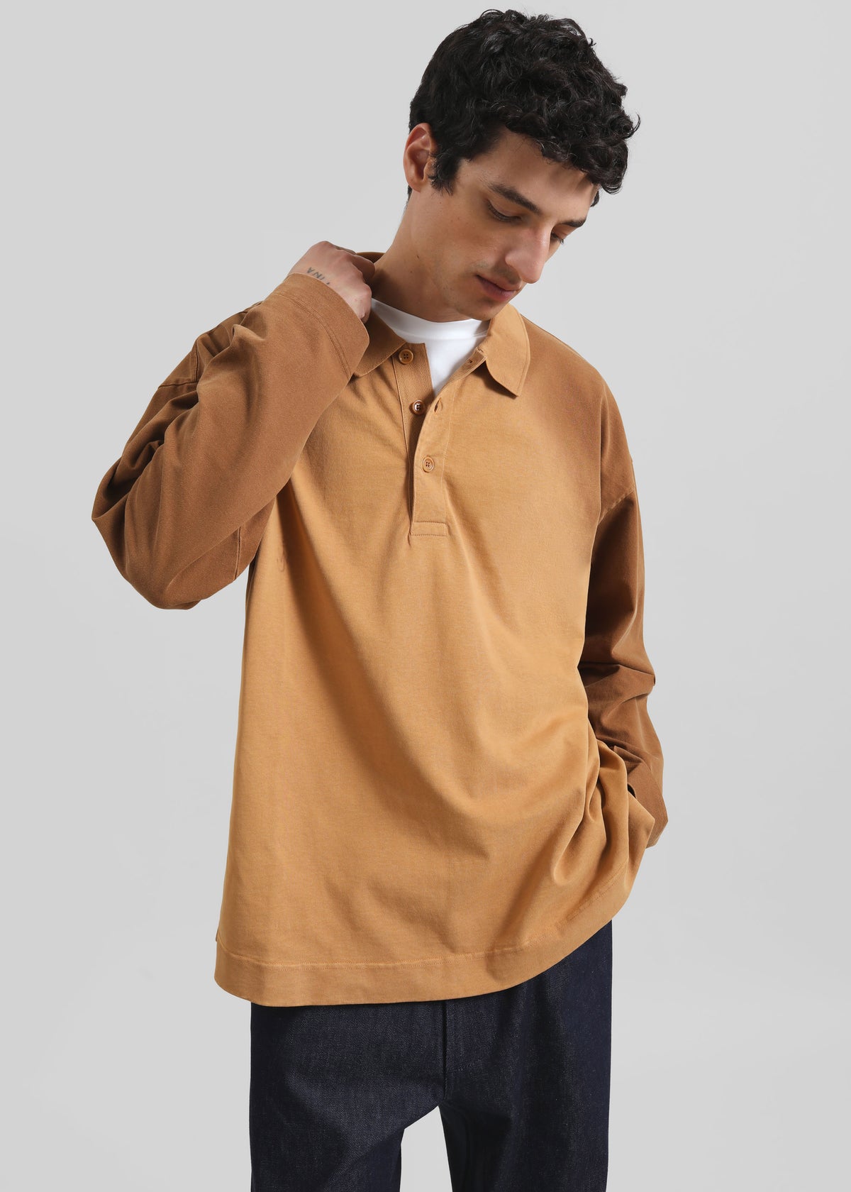 JW Anderson Long Sleeve Rugby Polo - Tobacco - 1