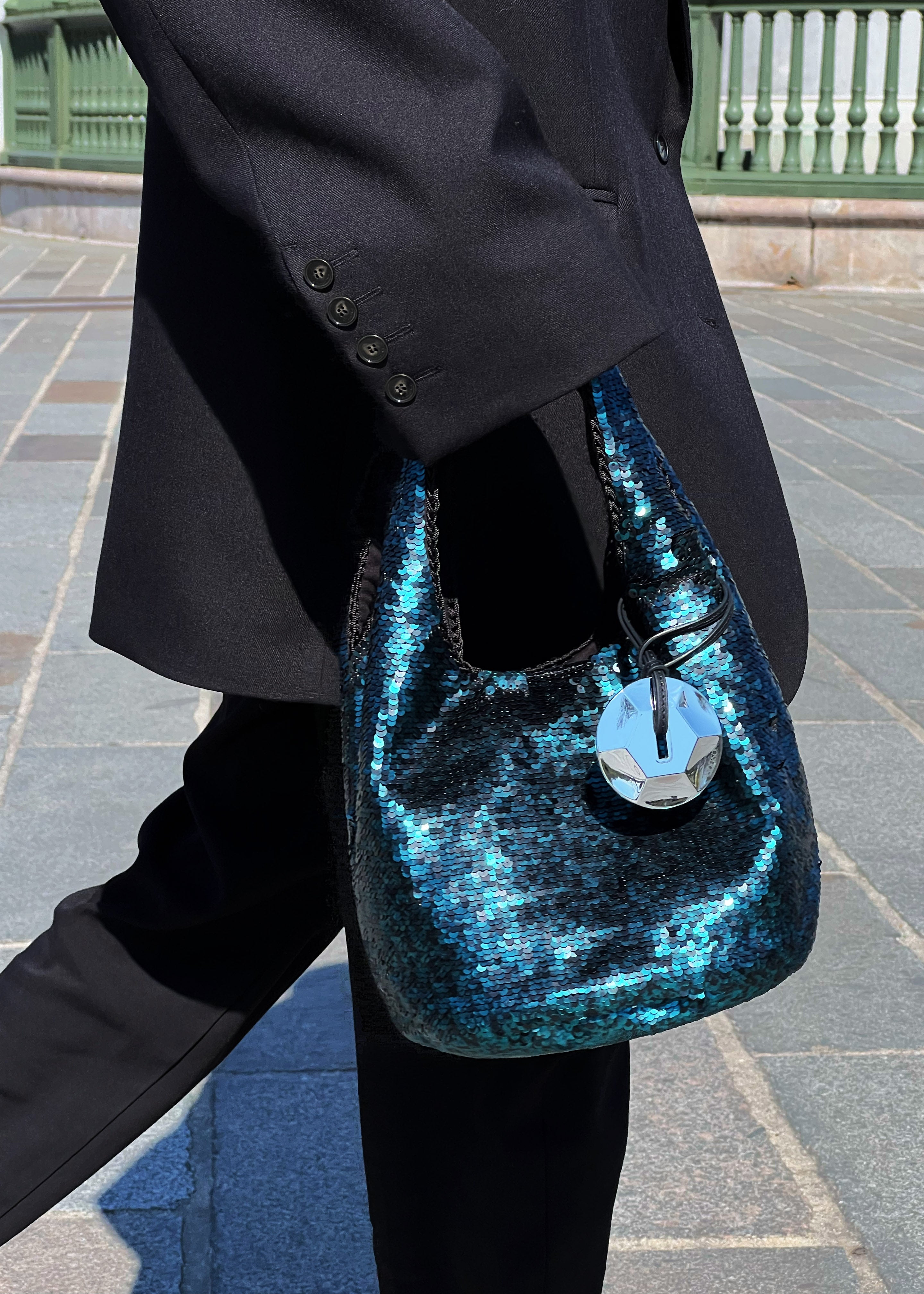 JW Anderson Mini Sequin Shopper - Dark Teal - 1