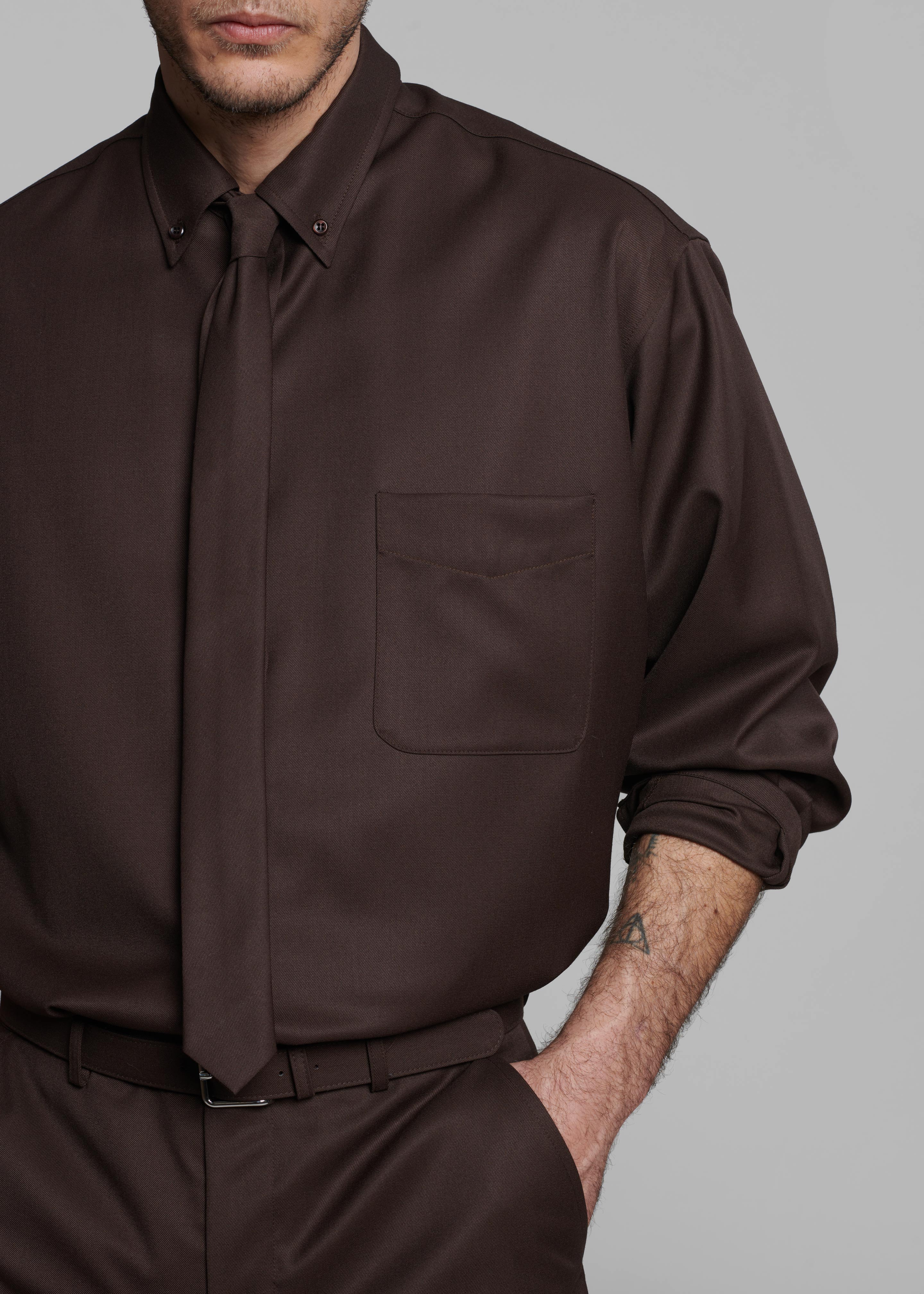 Kaden Wool Tie - Brown - 4