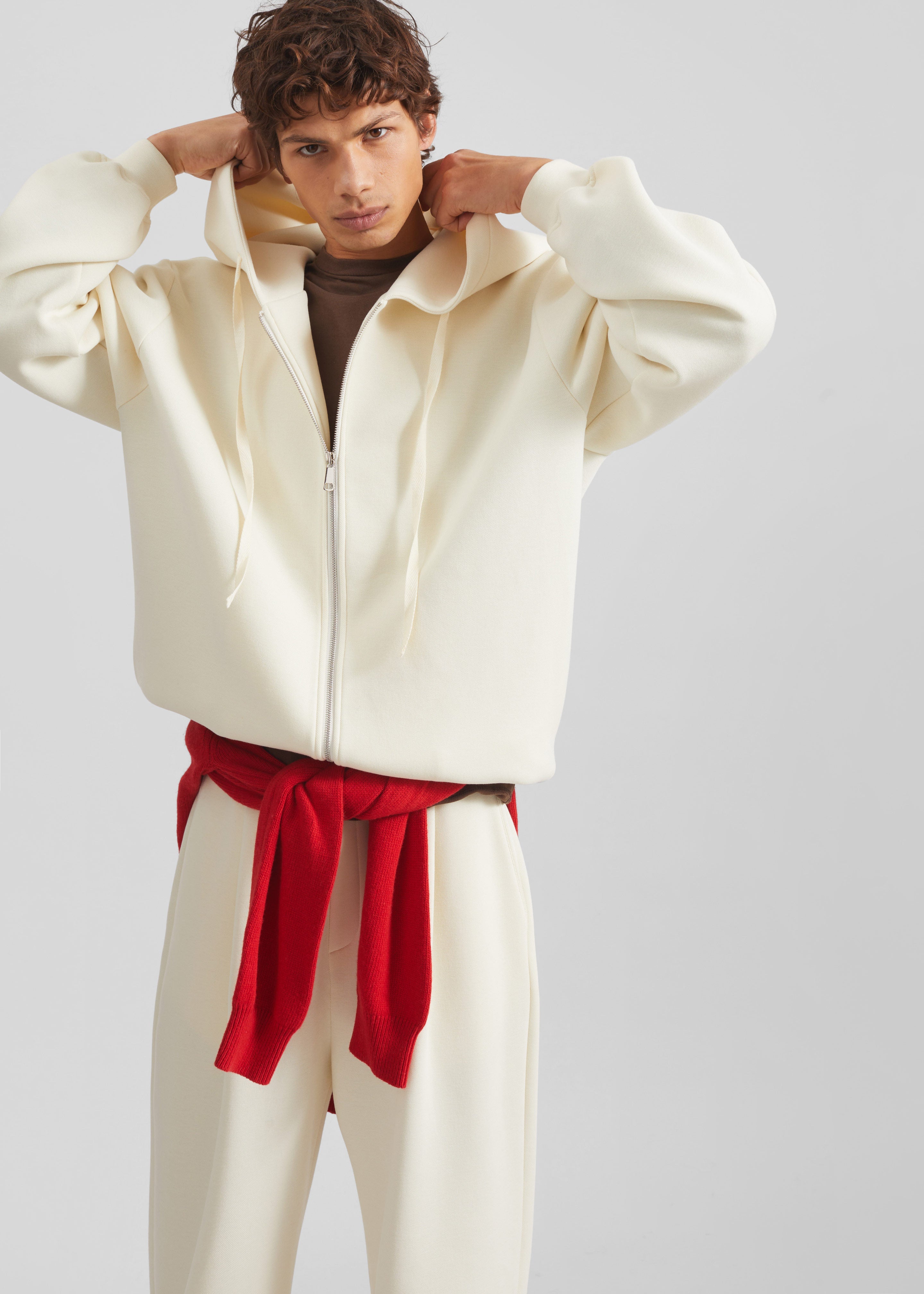 CDL STATEMENT HOODIE IVORY Mサイズ Kallmyr Zip-Up Hoodie - Ivory – The Frankie Shop Europe