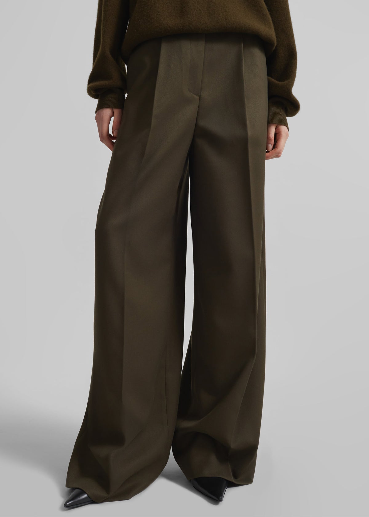 Kamila Wide Leg Trousers - Khaki - 2