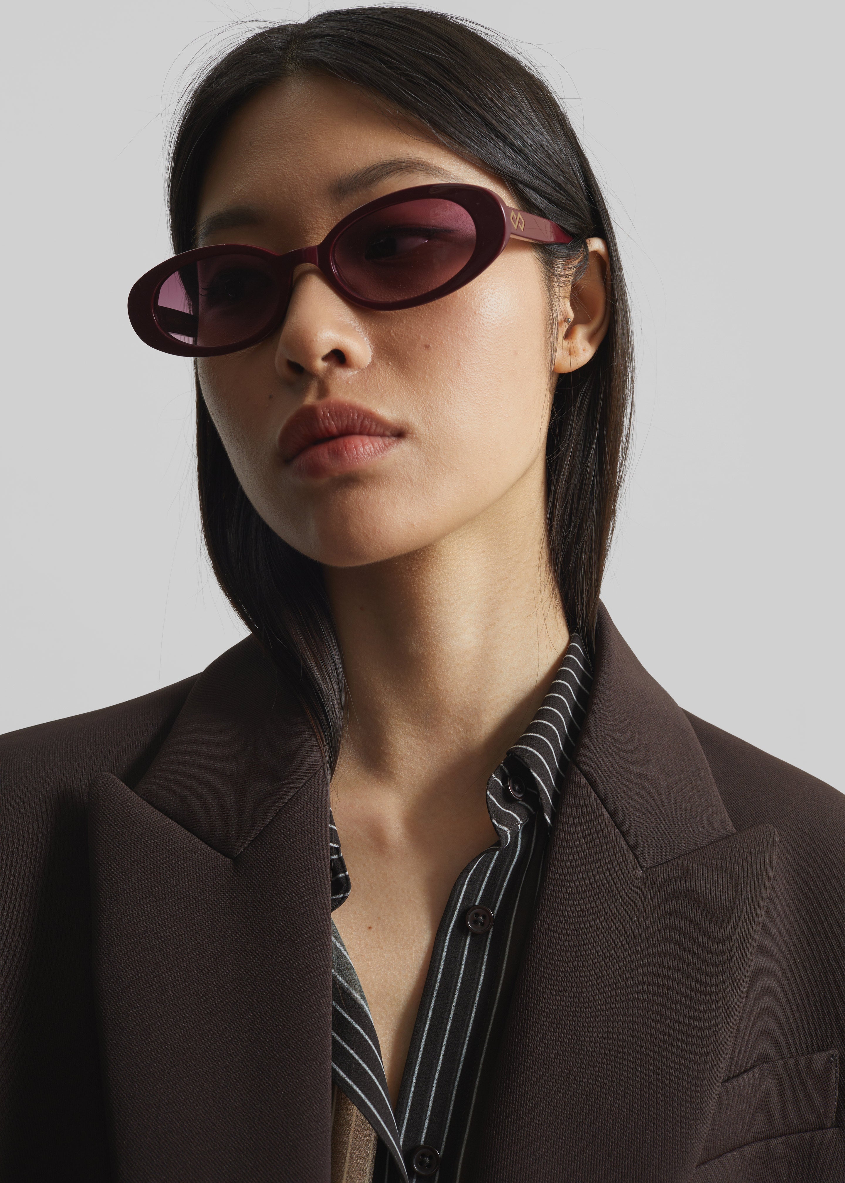 Karen Wazen Olivia Sunglasses - Burgundy - 3