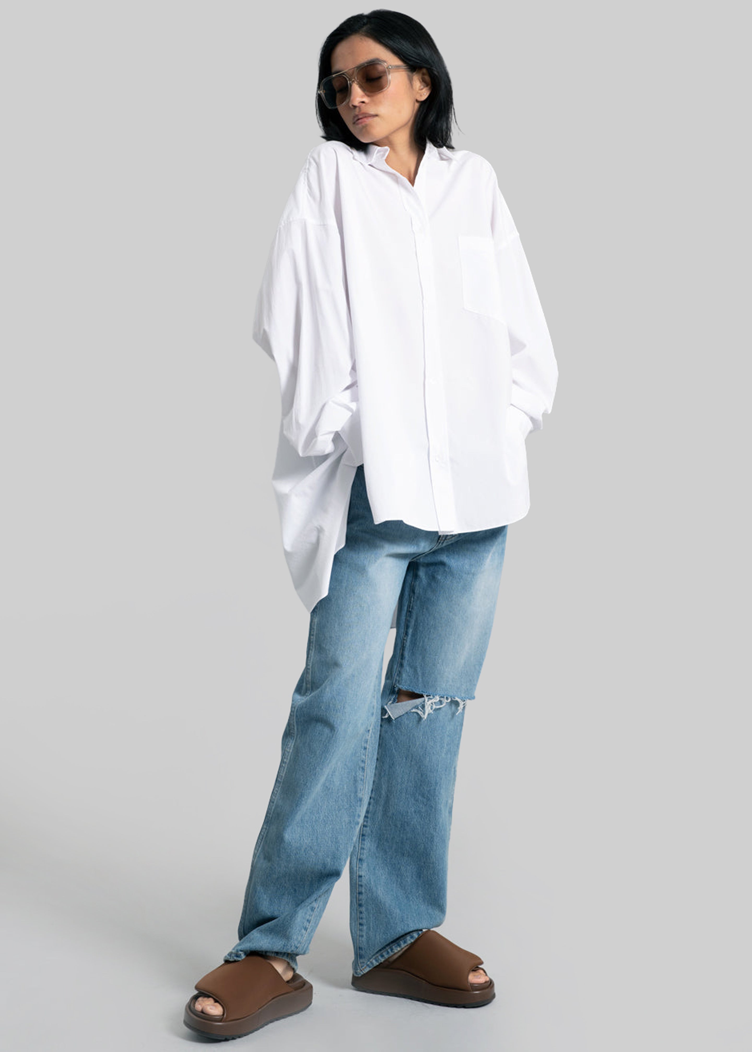 Kat Soft Oversized Shirt - White - 10