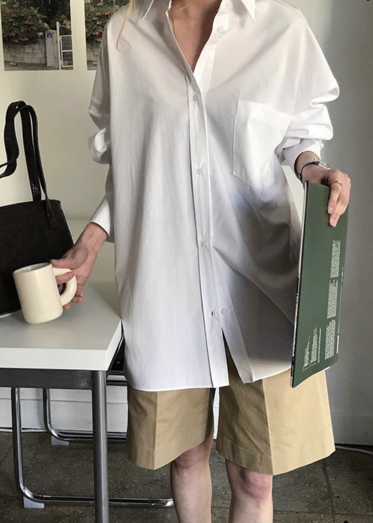 Kat Soft Oversized Shirt - White - 13