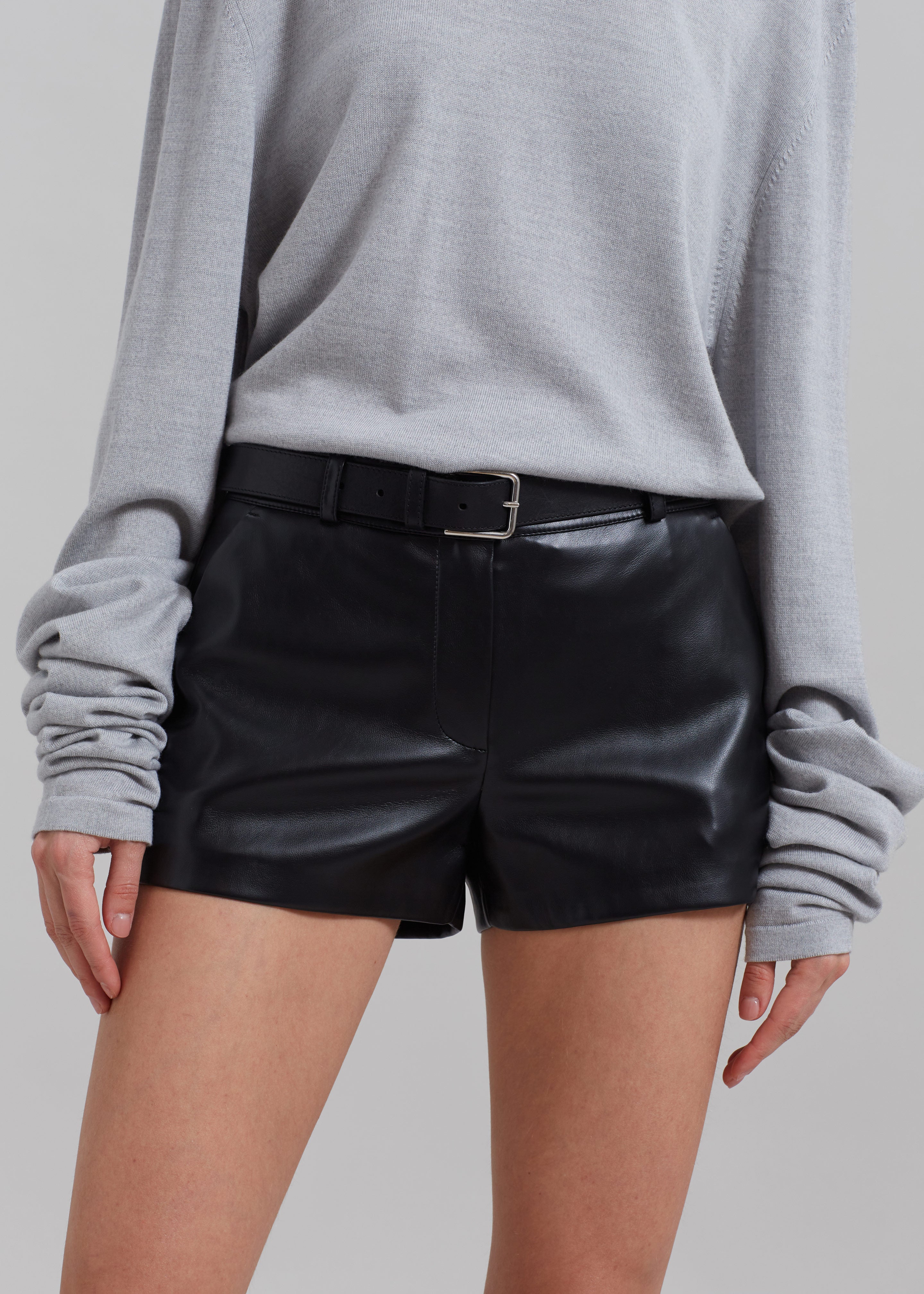 Kate Faux Leather Shorts - Black - 6