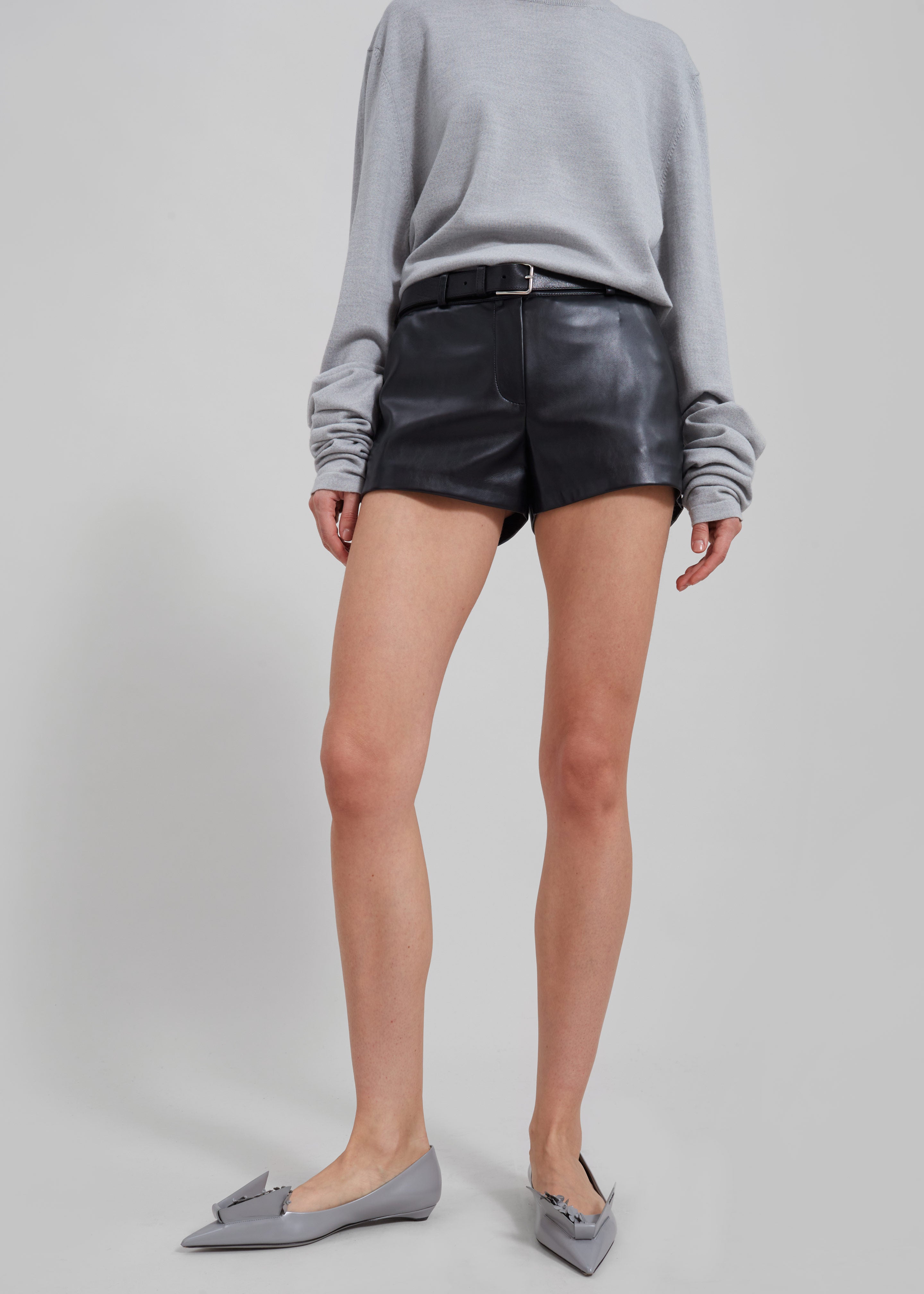 Kate Faux Leather Shorts - Black - 10