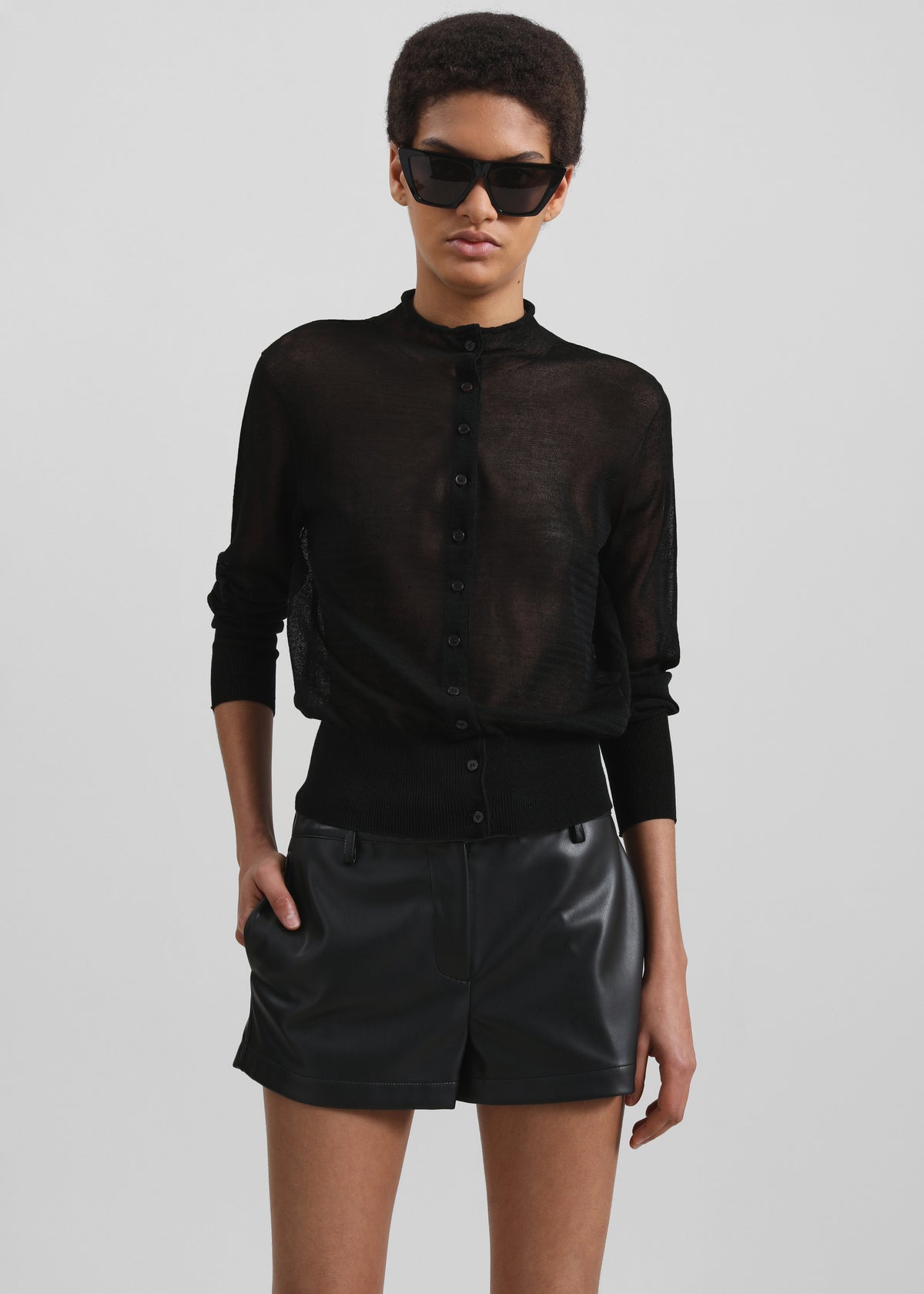 Kate Faux Leather Shorts - Black - 11