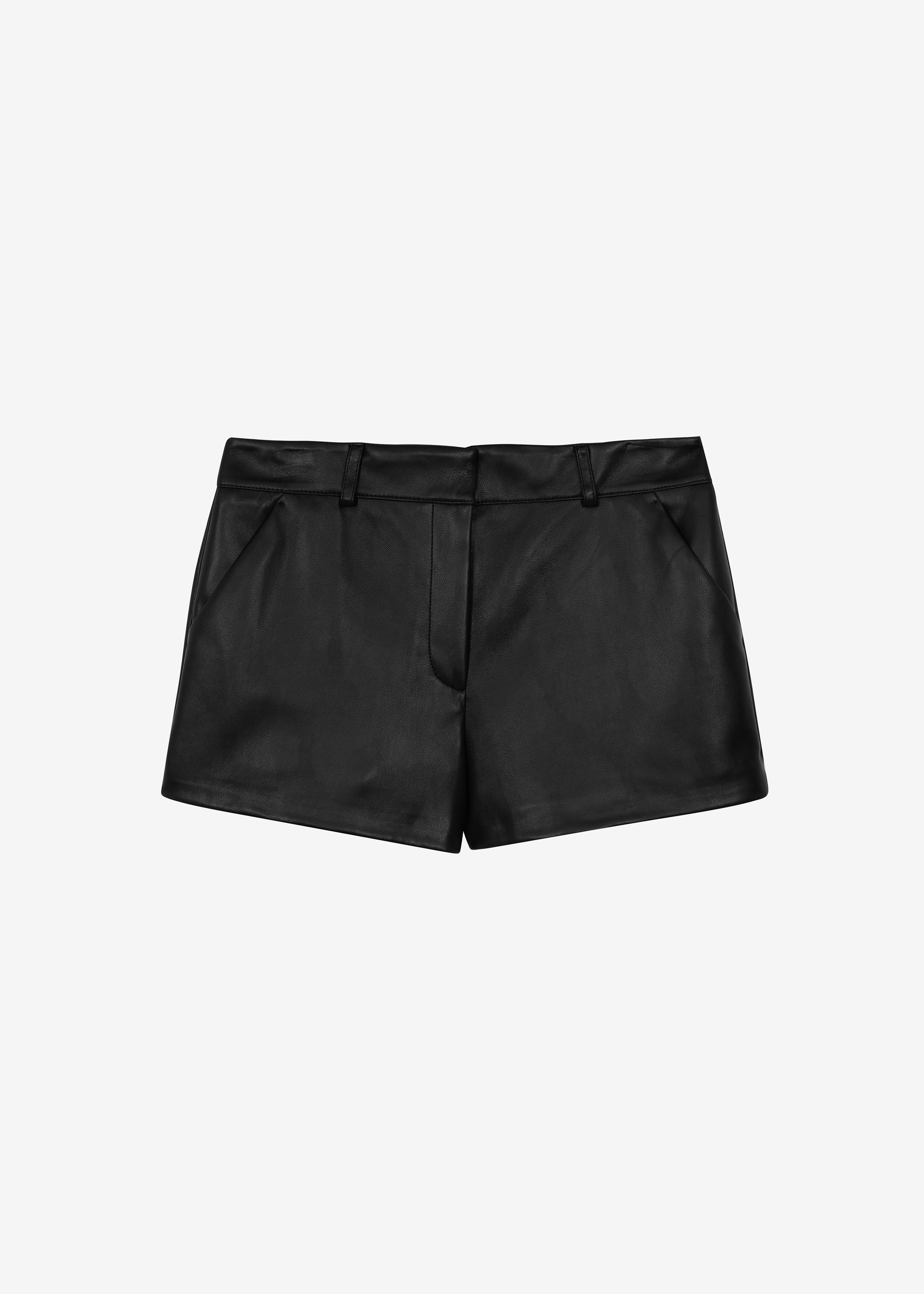 Kate Faux Leather Shorts - Black - 13
