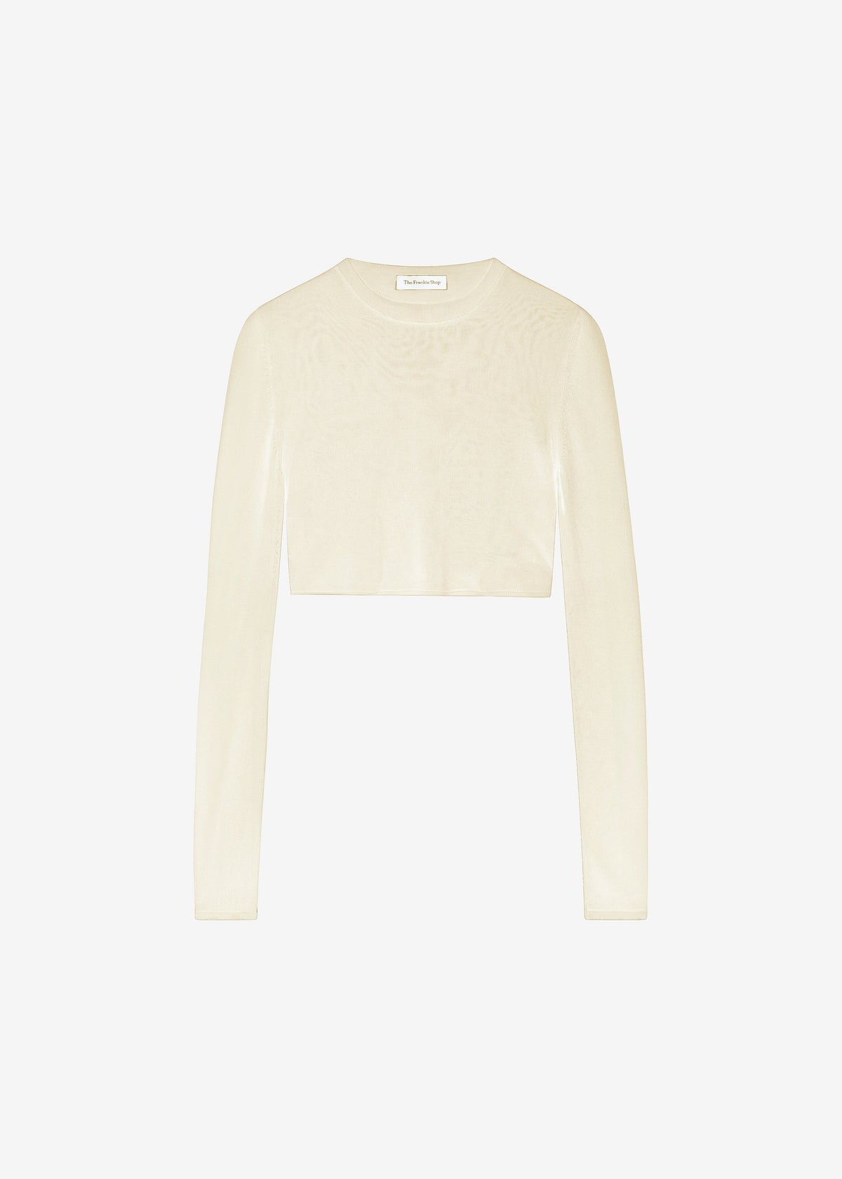 Kazel Cropped Thin Knit Top - Pale Yellow - 6