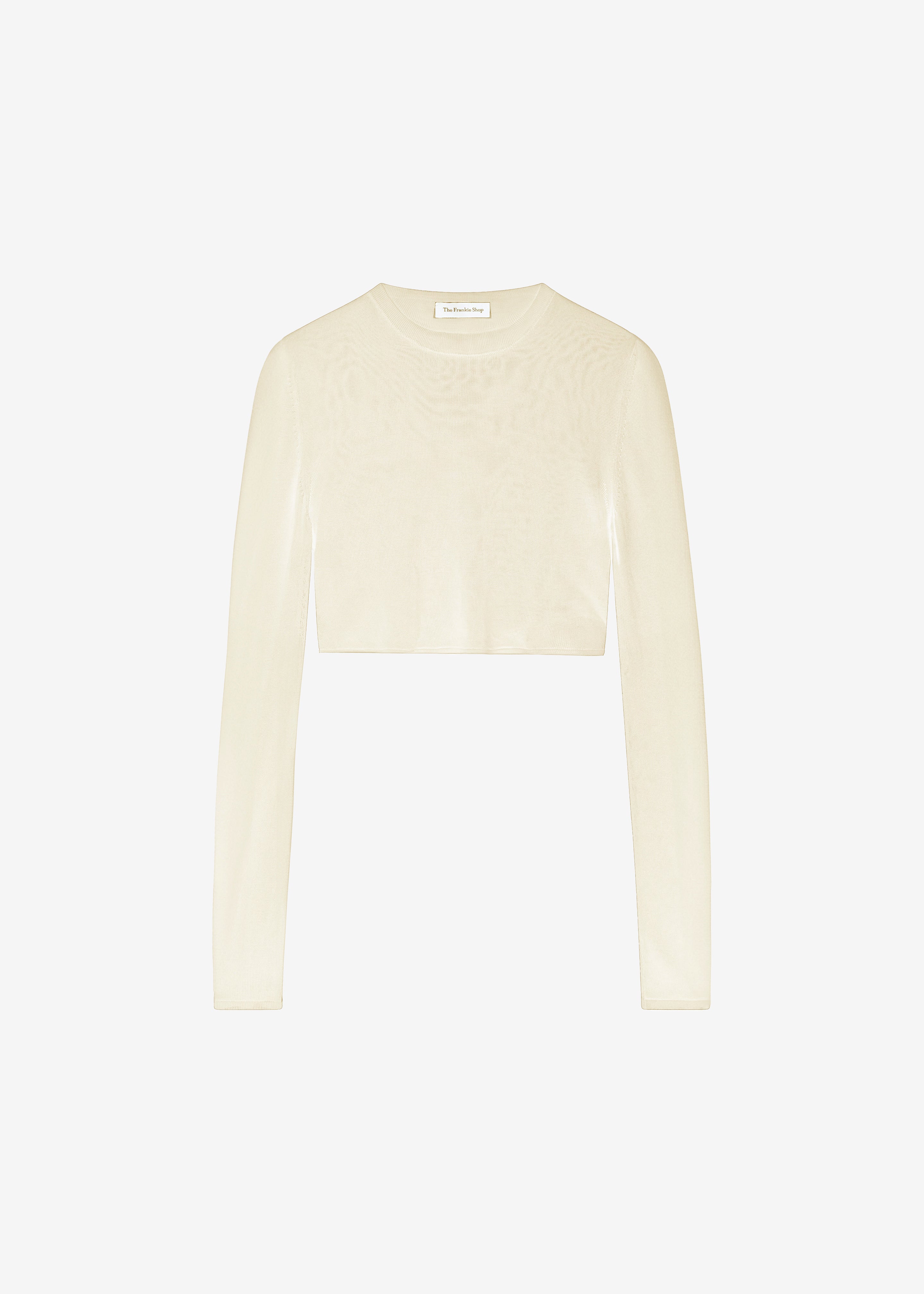 Kazel Cropped Thin Knit Top - Pale Yellow - 6