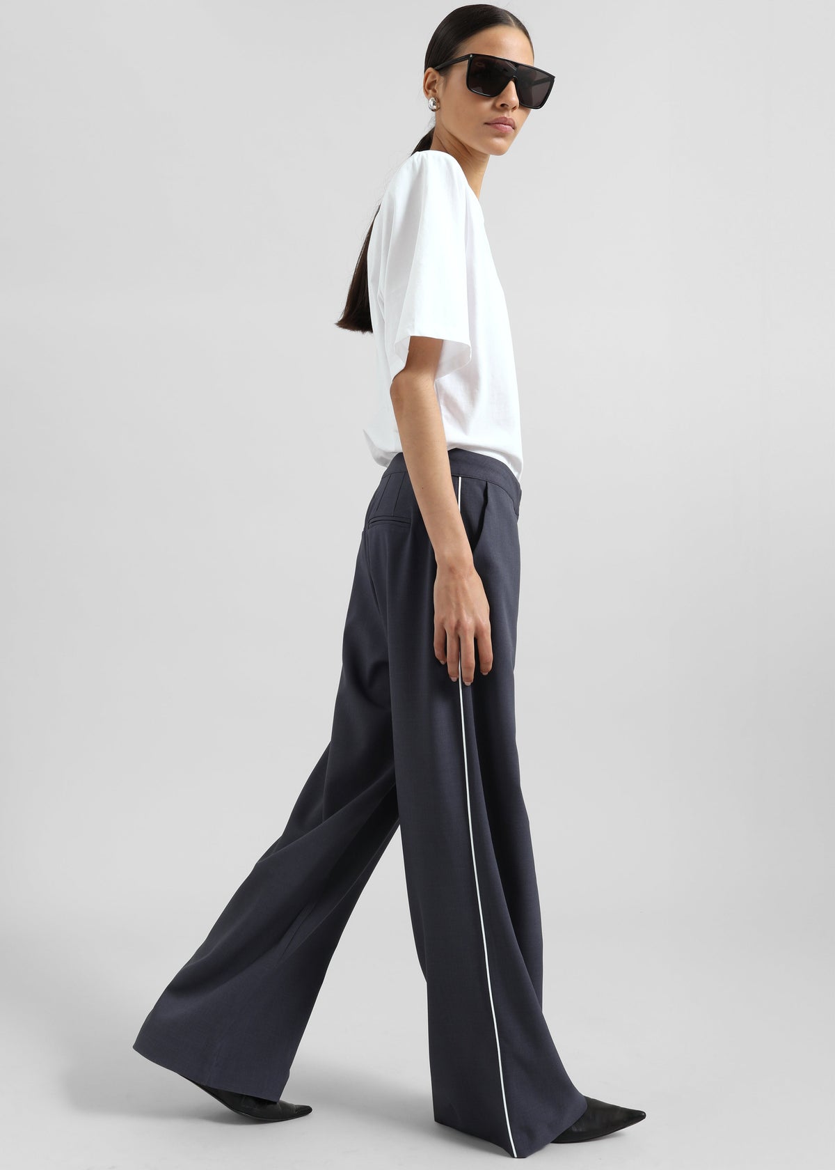Kemi Contrast Trim Pants - Dark Blue - 6