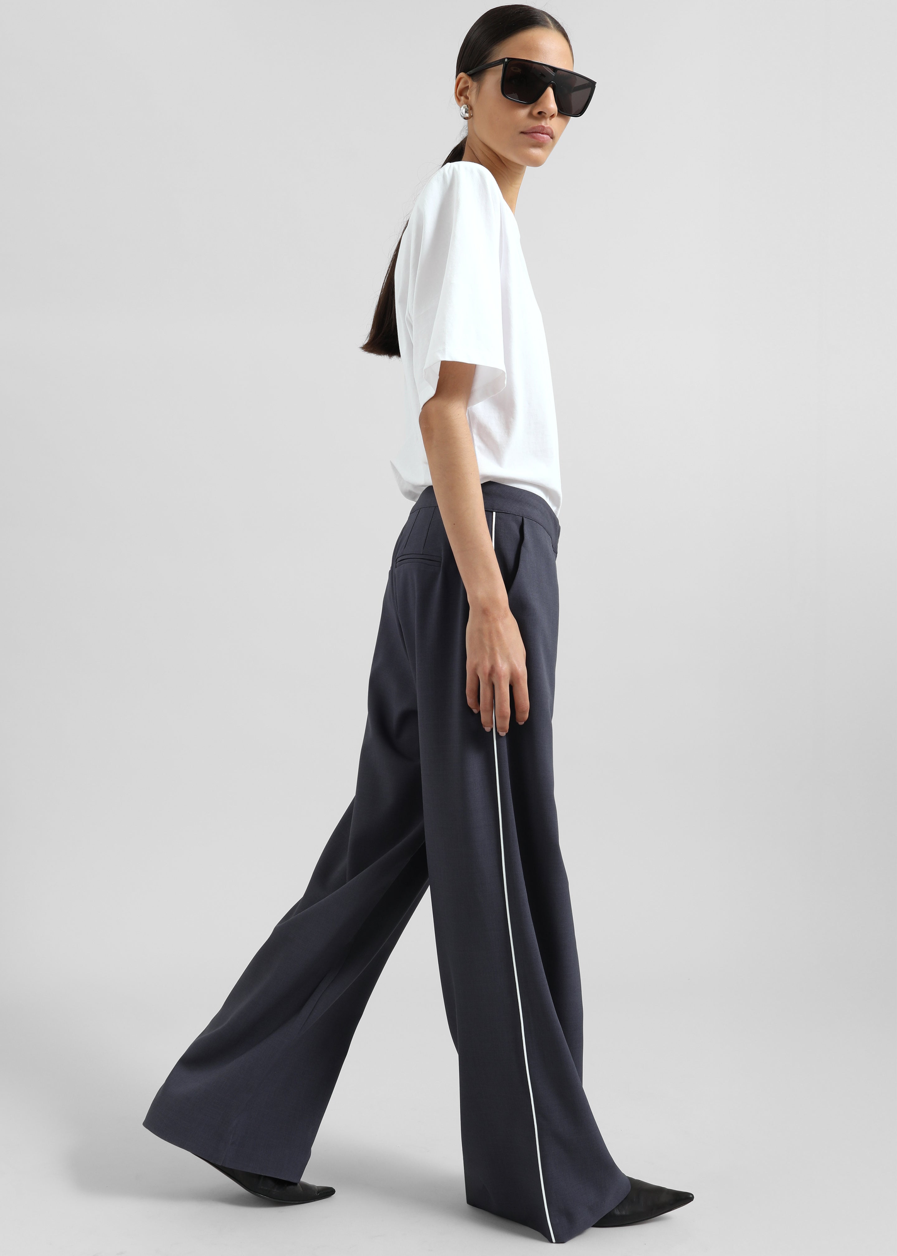 Kemi Contrast Trim Pants - Dark Blue - 6