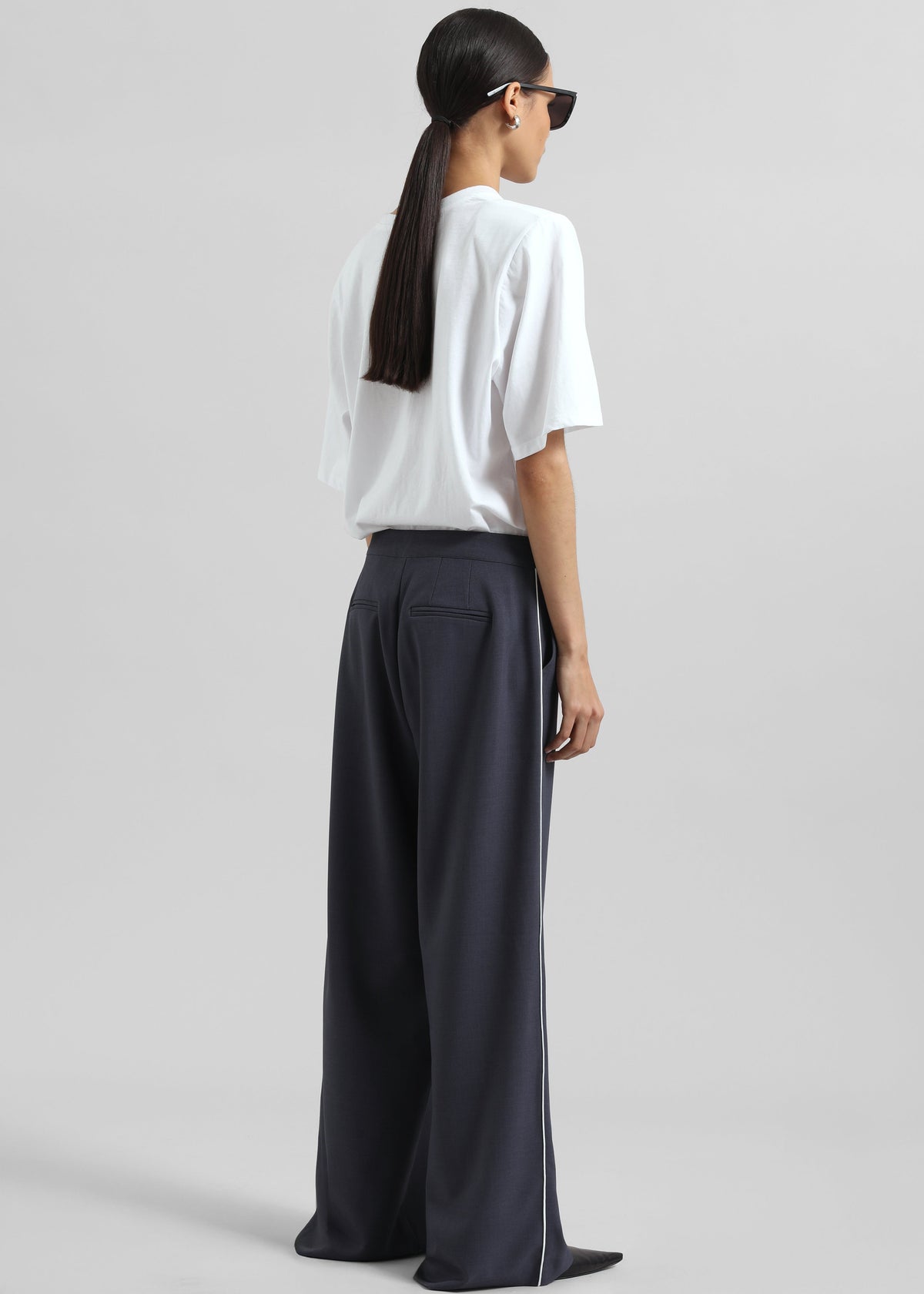Kemi Contrast Trim Pants - Dark Blue - 7